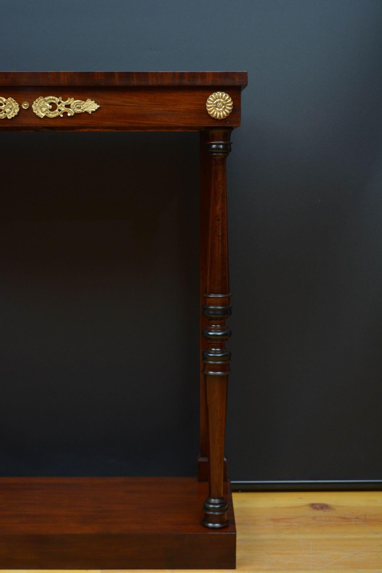 Regency Mahogany Console Tale Hall Table For Sale 6