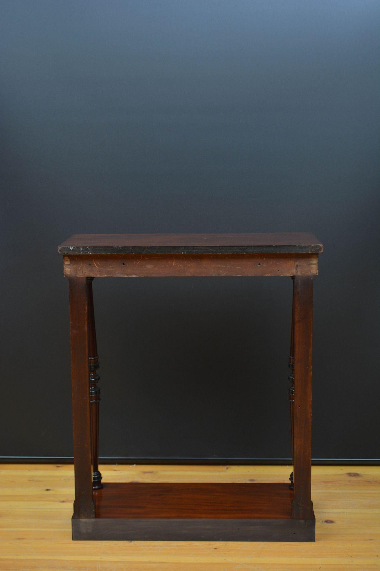 Regency Mahogany Console Tale Hall Table For Sale 10
