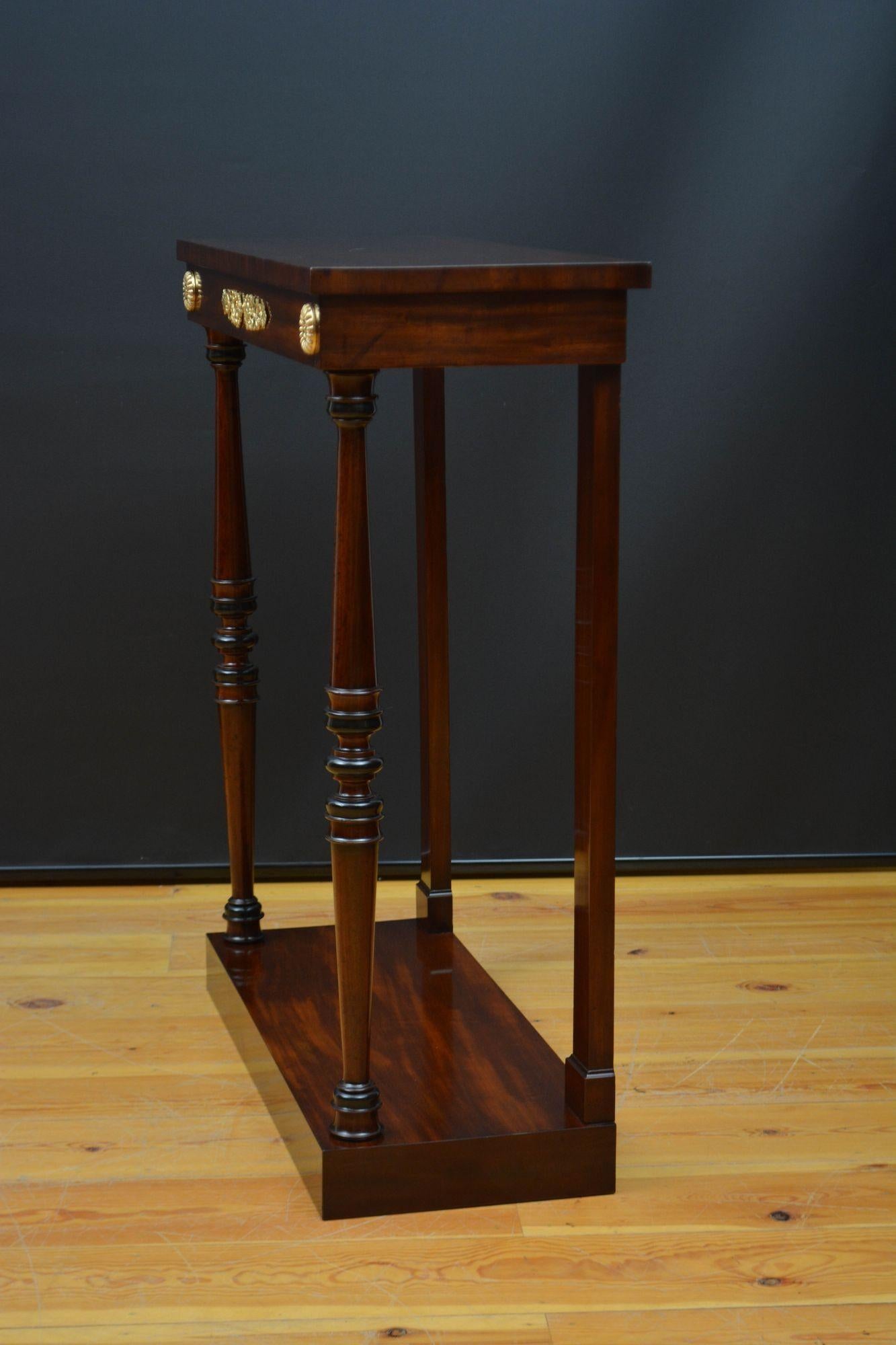 Regency Mahogany Console Tale Hall Table For Sale 11