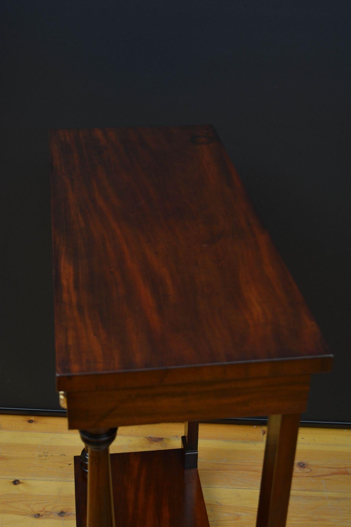 19th Century Regency Mahogany Console Tale Hall Table For Sale