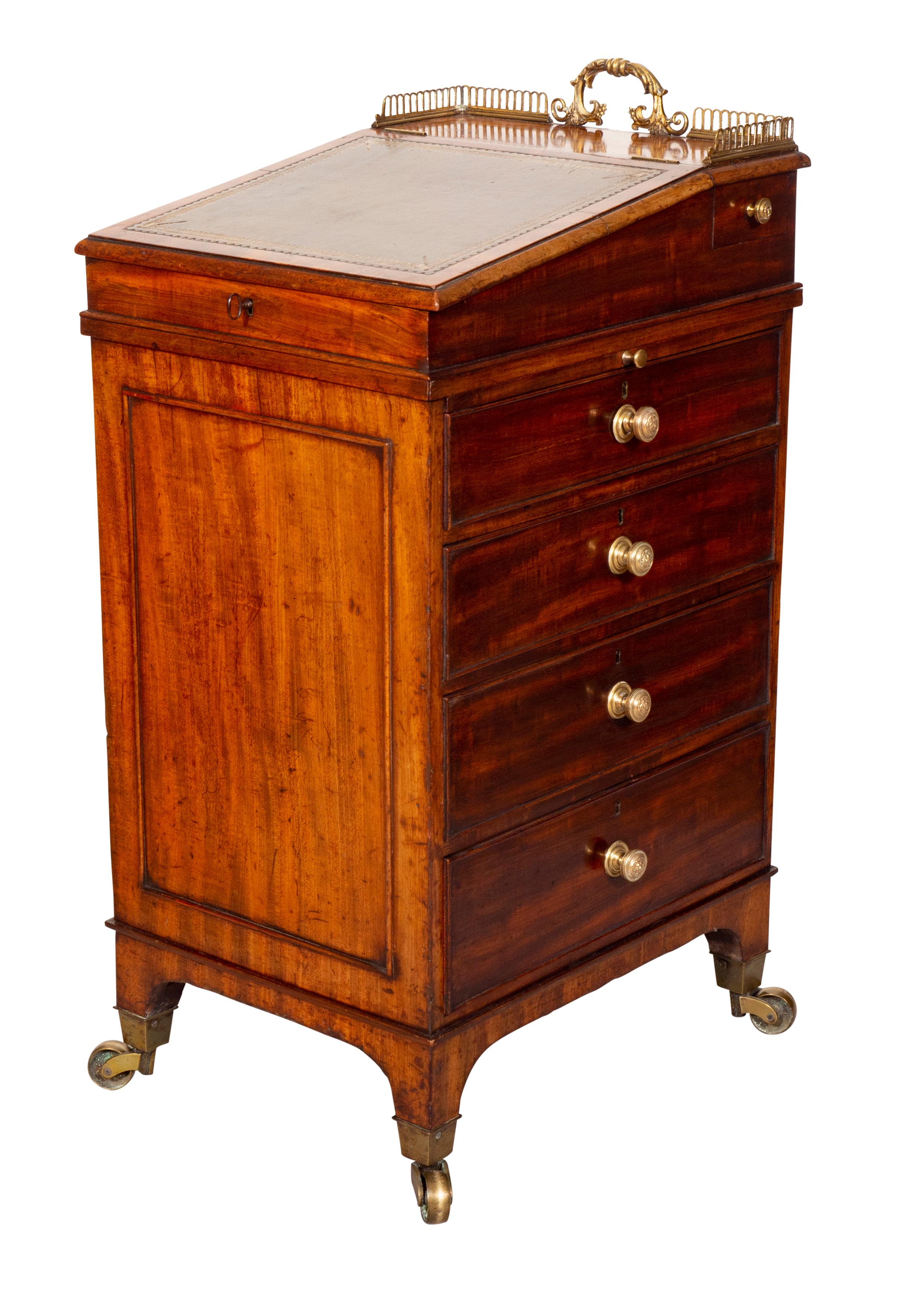 Regency Mahogany Davenport Desk of Diminutive Size For Sale 2