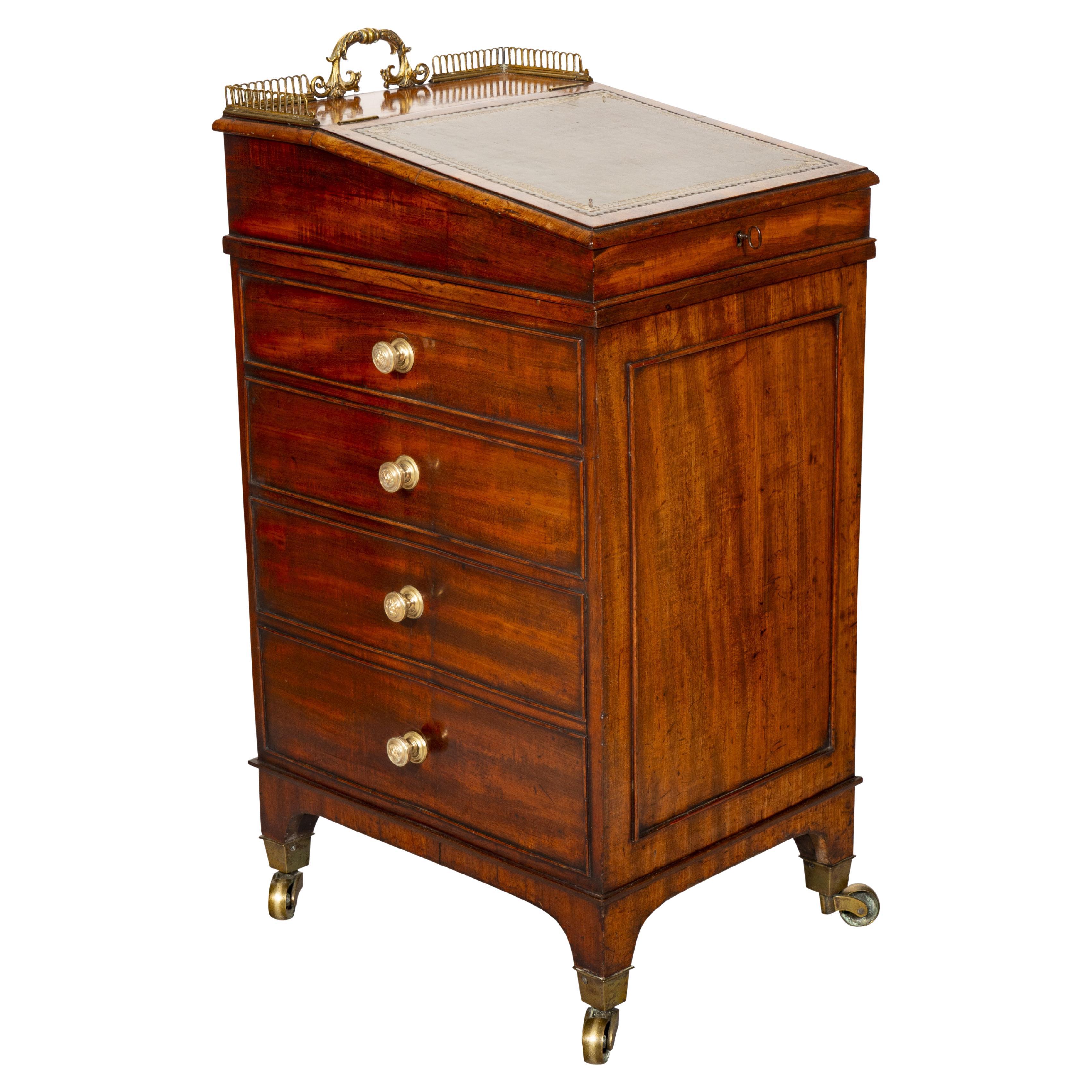 Regency Mahogany Davenport Desk of Diminutive Size For Sale