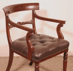 Regency Mahogany Desk Chair / Armchair Circa 1810