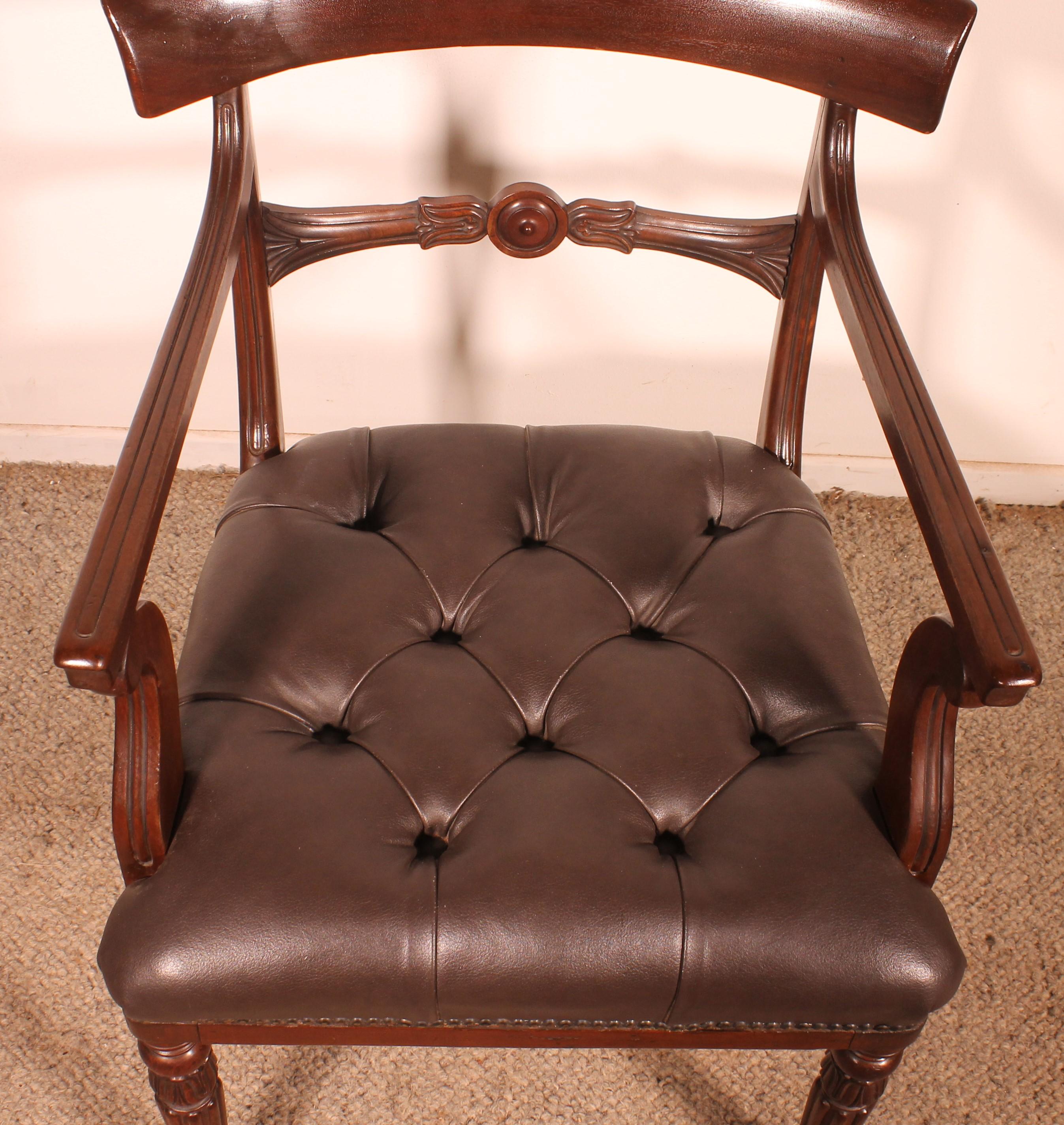 Regency-Schreibtischstuhl / Sessel aus Mahagoni im Regency-Stil, um 1810 im Angebot 1