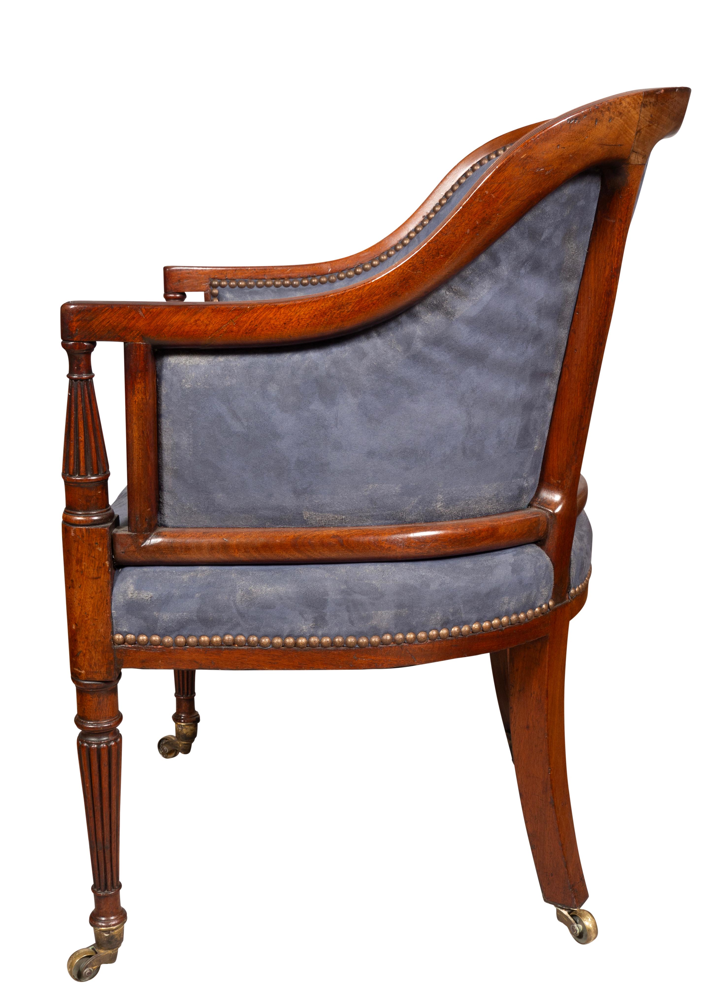 Early 19th Century Regency Mahogany Desk Chair For Sale