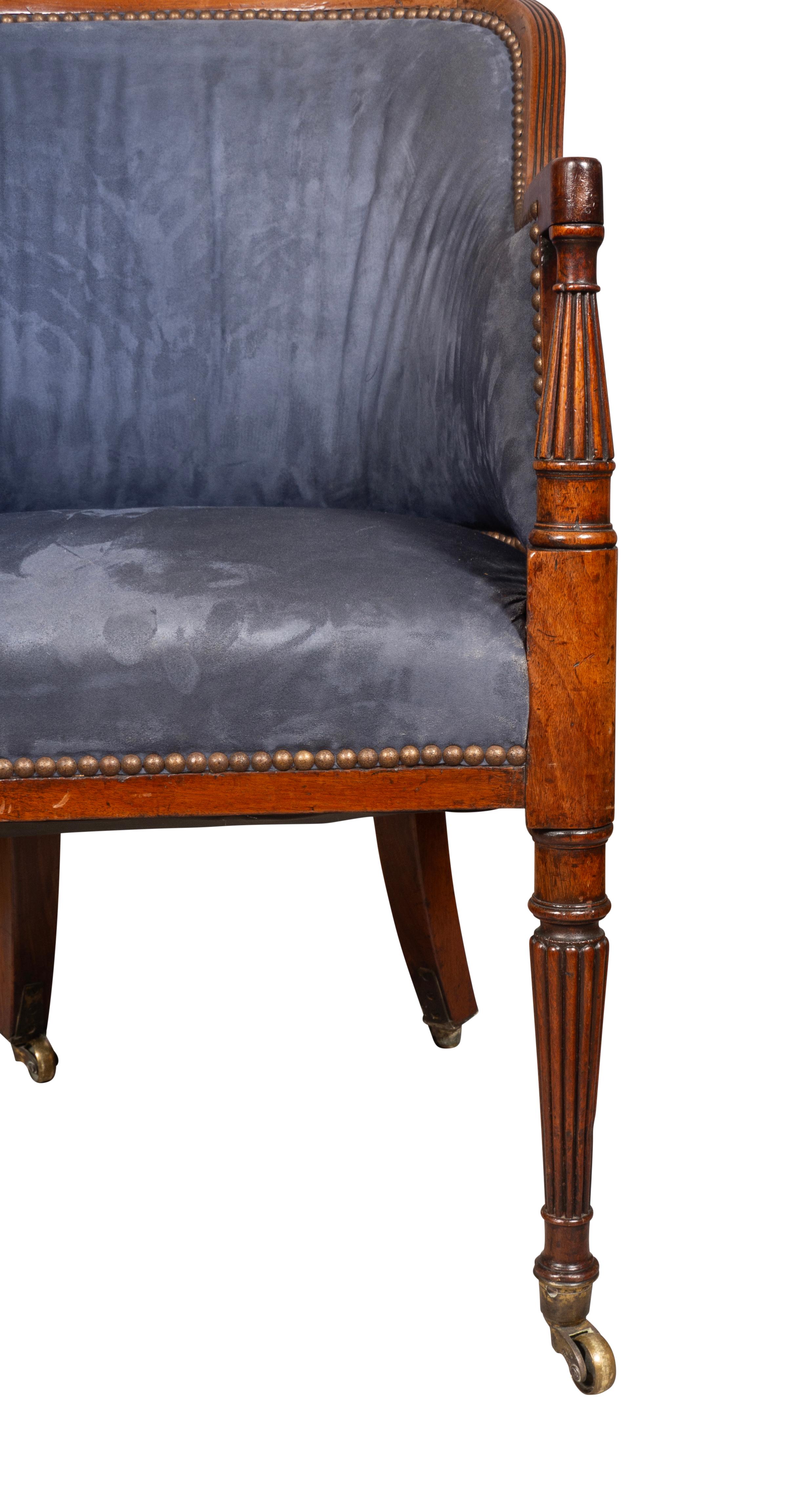 Regency Mahogany Desk Chair For Sale 2