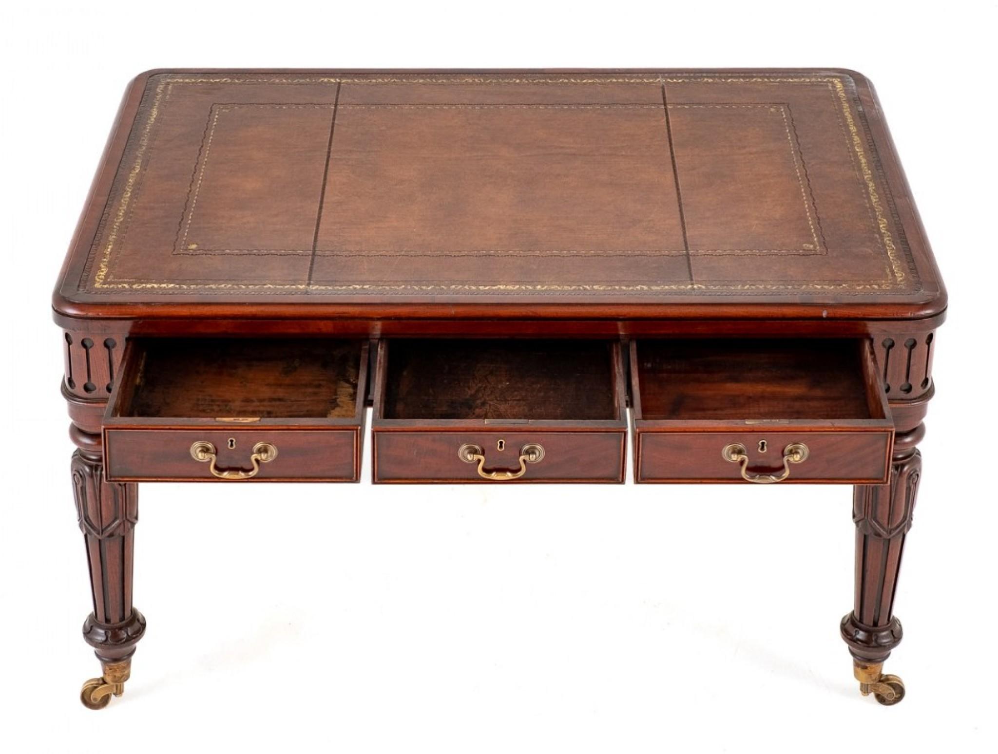 Regency Mahogany Desk Library Table Period For Sale 6