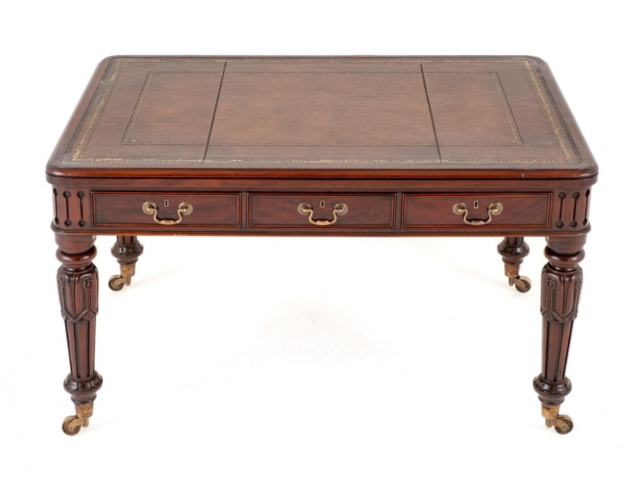 Regency Mahogany Desk Library Table Period For Sale 3