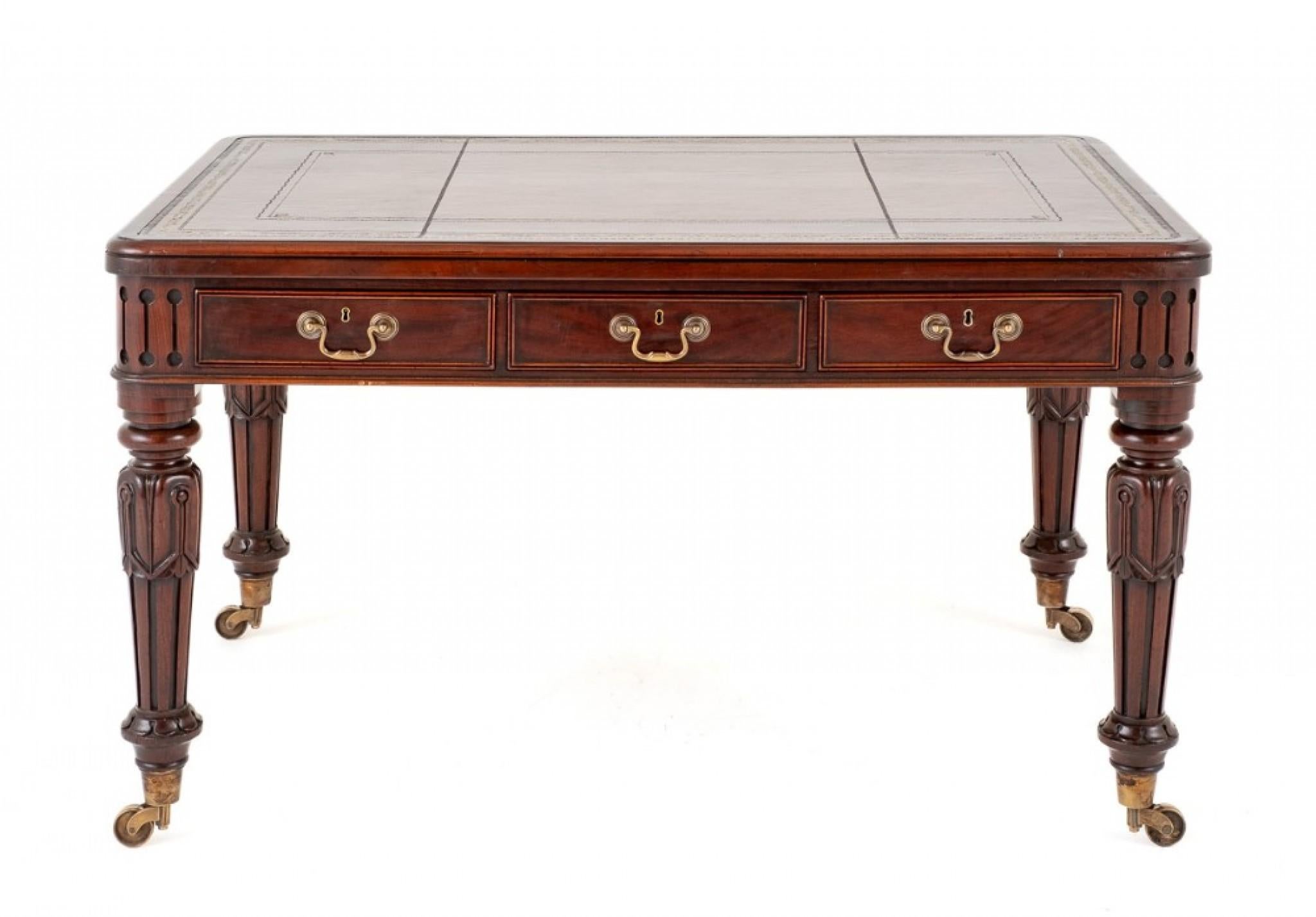 Regency Mahogany Desk Library Table Period For Sale 5
