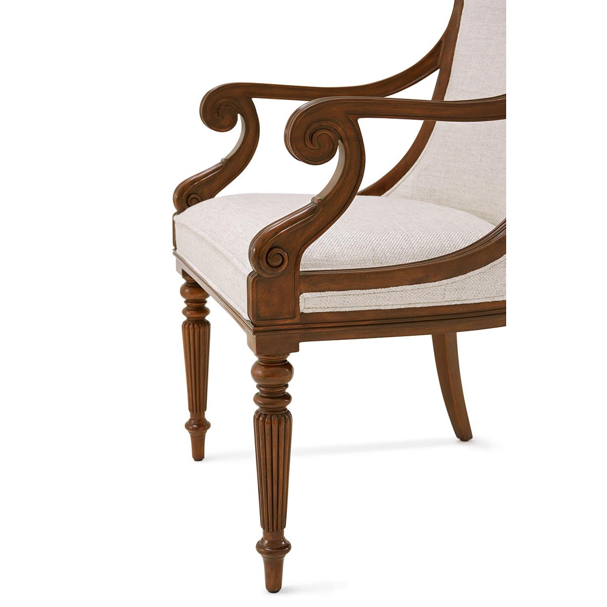 Wood Regency Mahogany Dining Armchairs For Sale