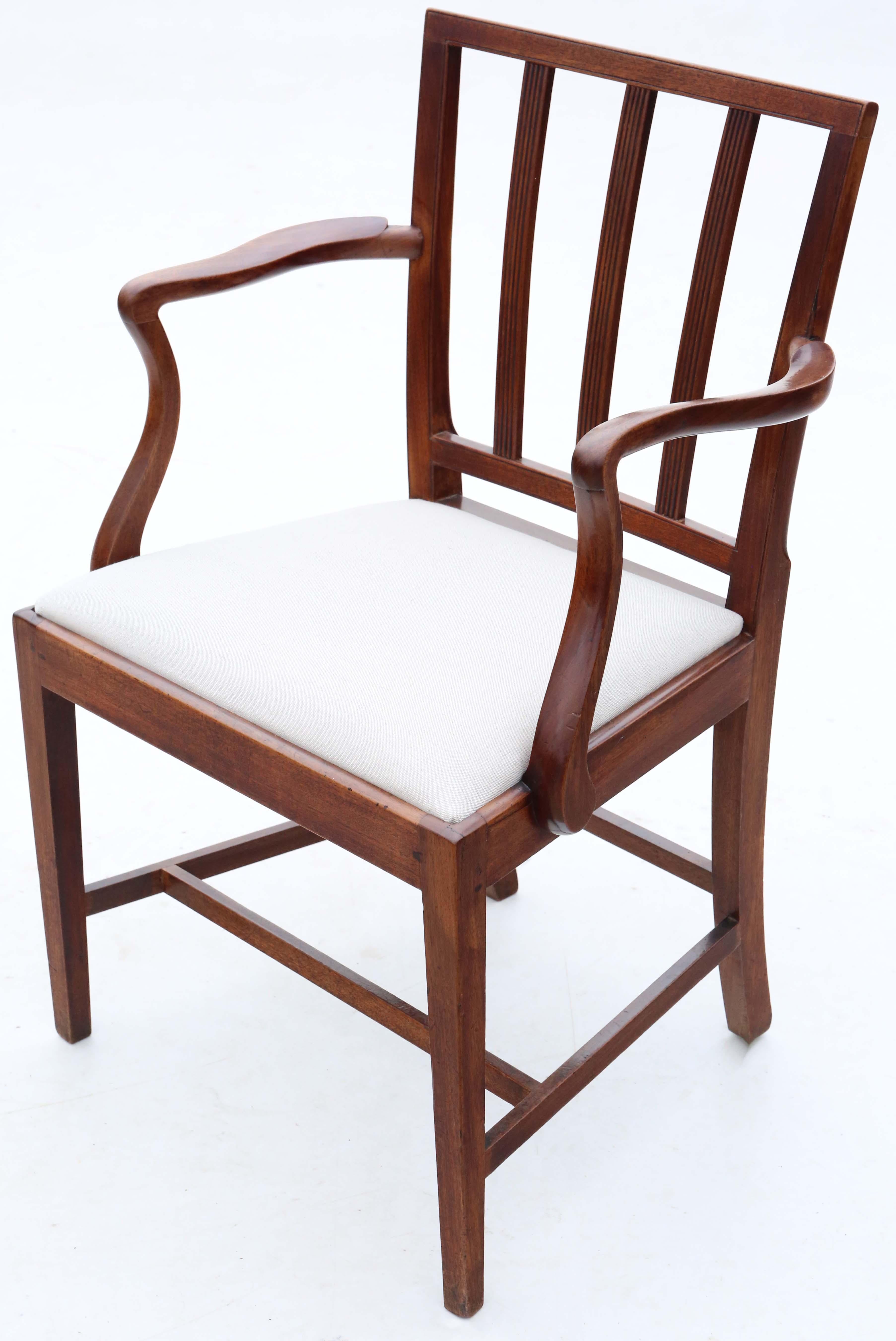 Wood Regency Mahogany Dining Chairs: Set of 8 (6+2), Antique Quality, Early 19th C For Sale