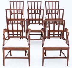 Regency Mahogany Dining Chairs: Set of 8 (6+2), Antique Quality, Early 19th C