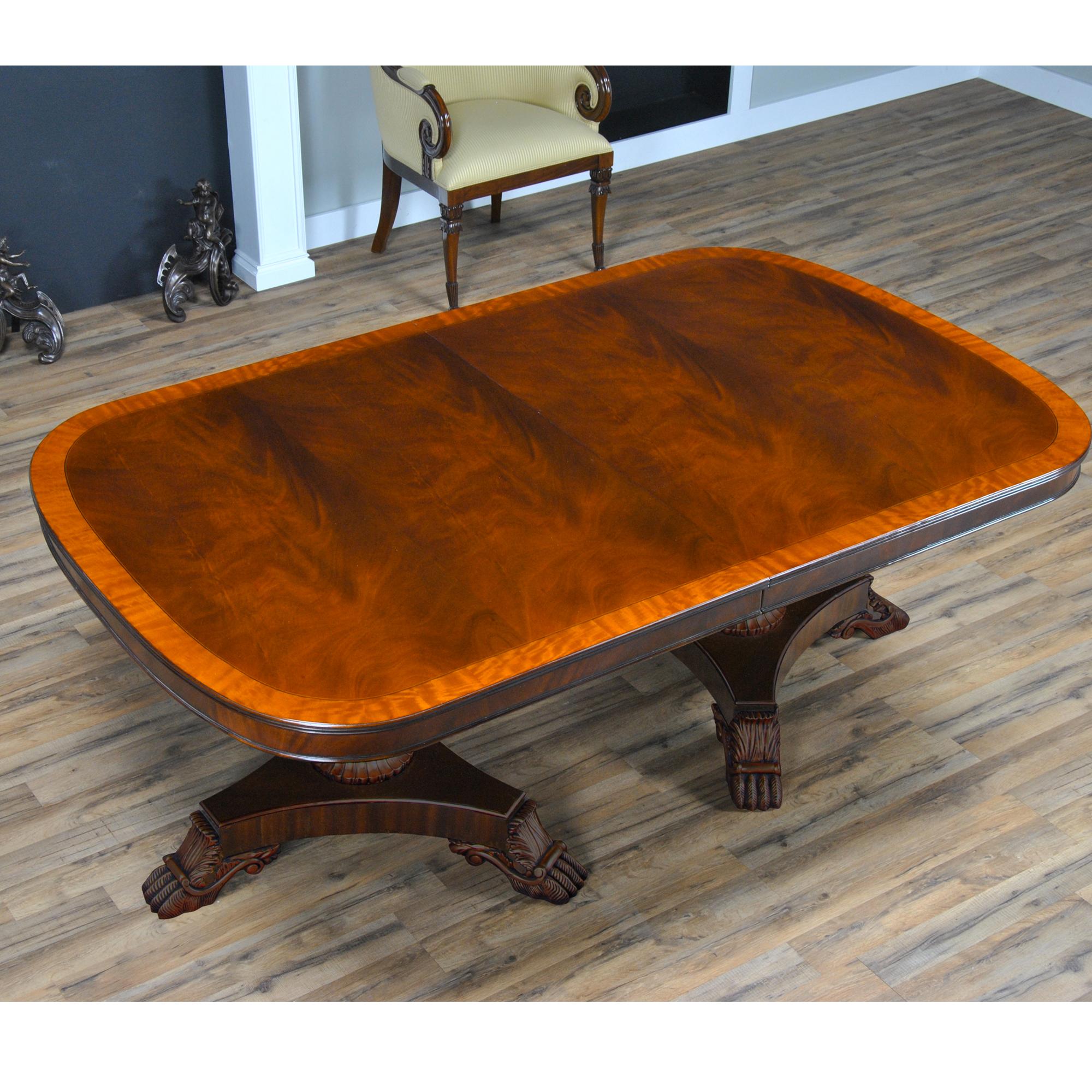 Hand-Carved Regency Mahogany Dining Table  For Sale