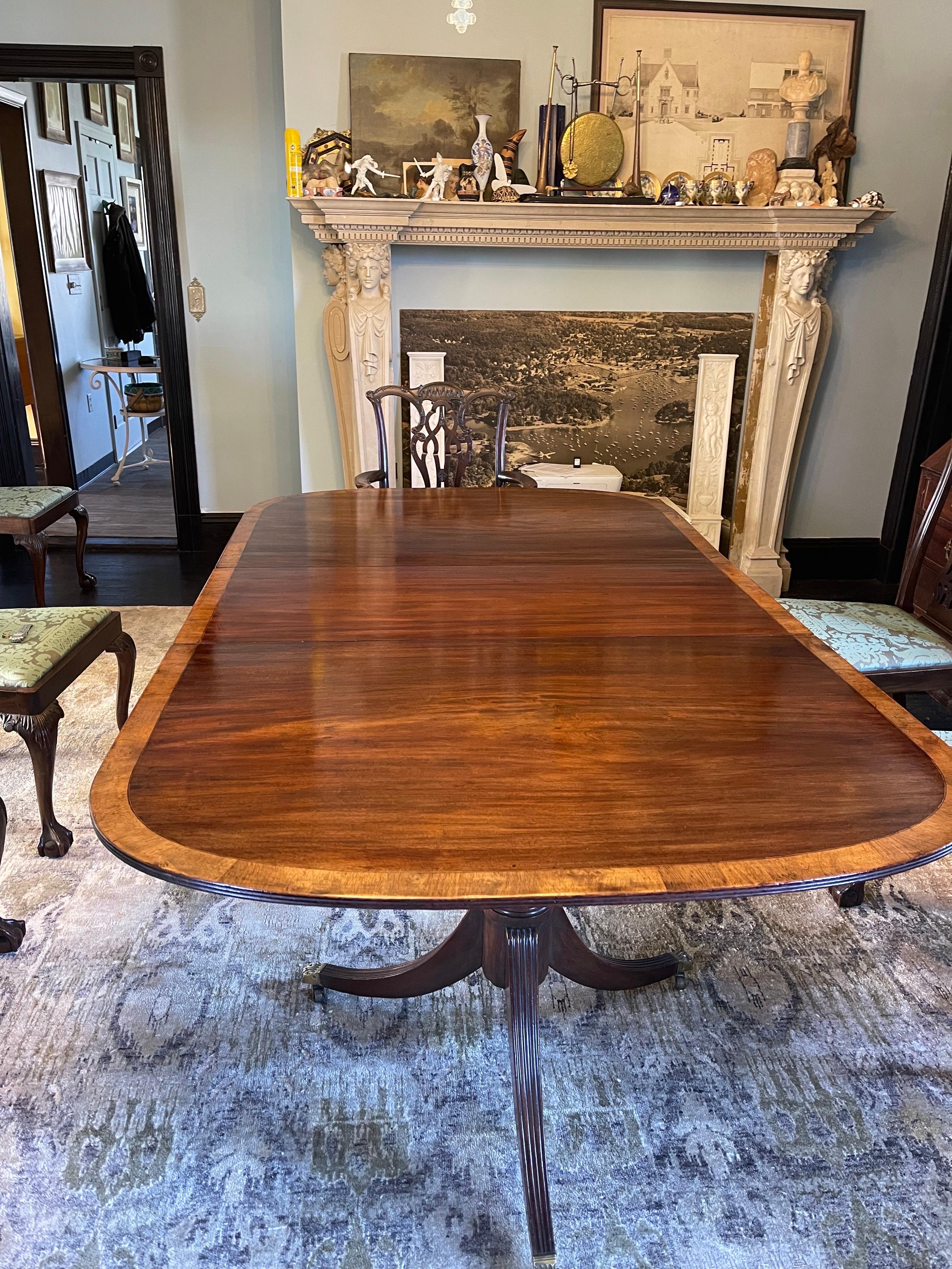 Mahogany Regency mahogany double pedestal dining table 