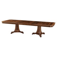 Regency Mahogany Double Pedestal Extending Dining Table