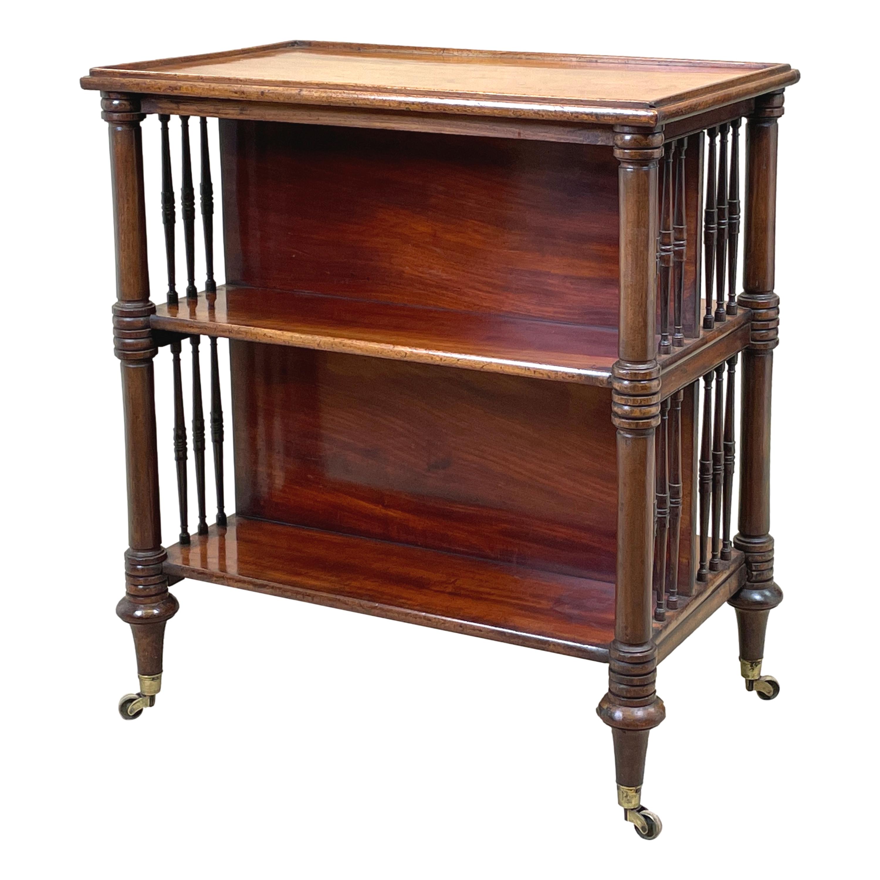 Regency Mahogany Double Sided Open Bookcase In Good Condition In Bedfordshire, GB