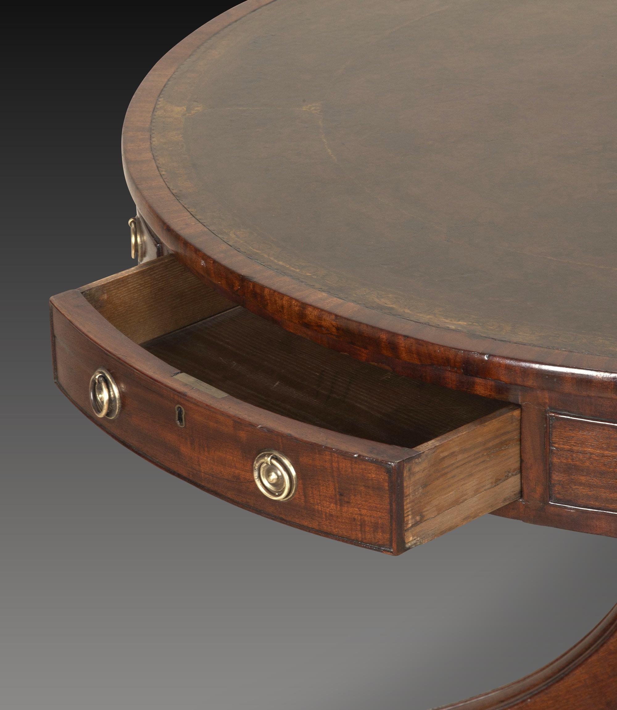 Regency Mahogany Drum Table en vente 3