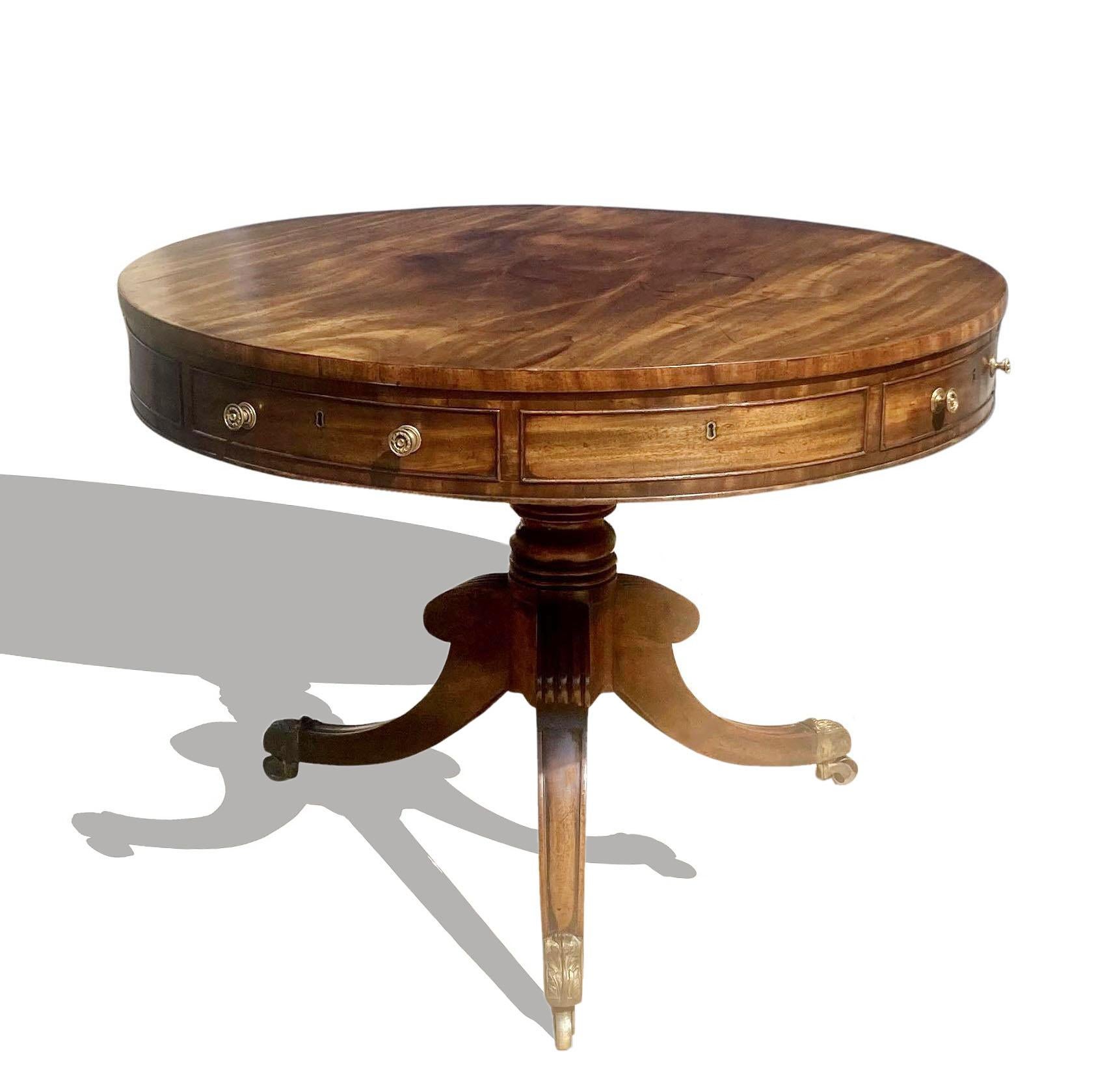 Regency mahogany drum table For Sale 5