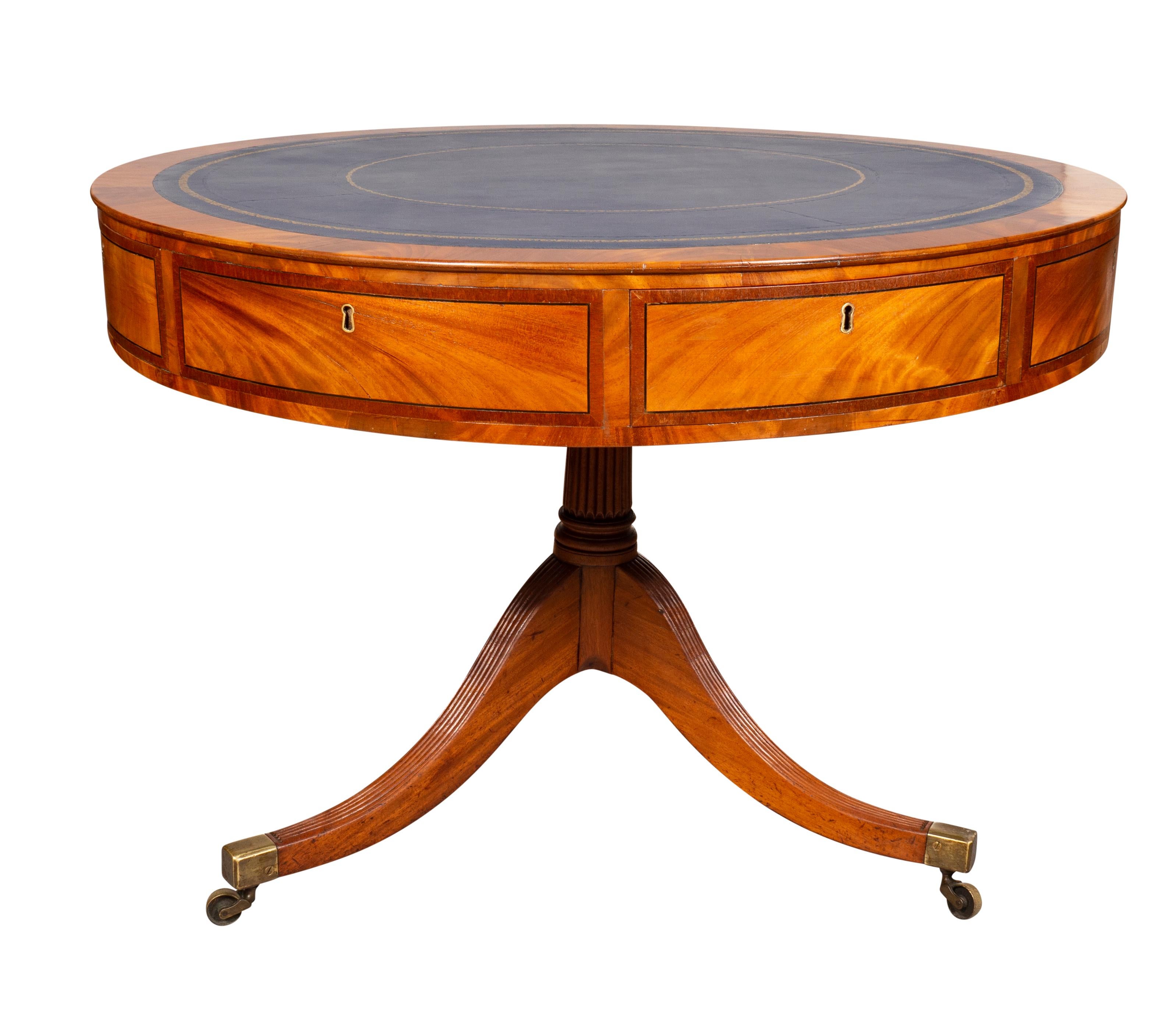 Early 19th Century Regency Mahogany Drum Table