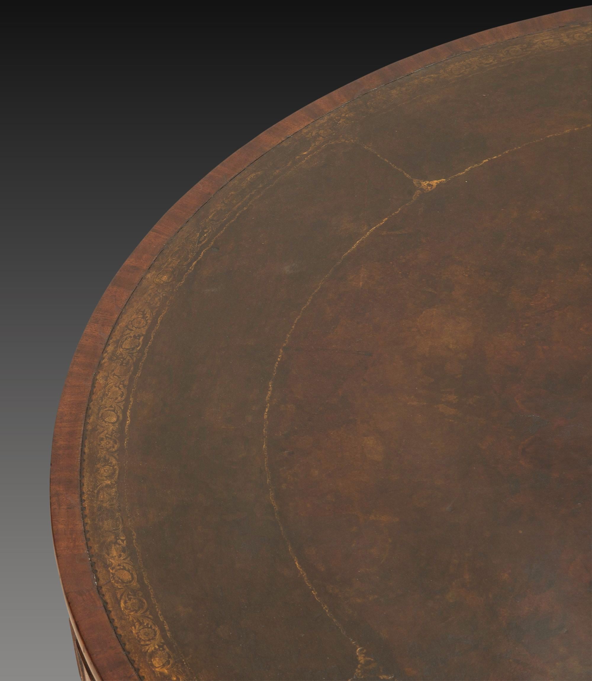 Regency Mahogany Drum Table Bon état - En vente à Shipston-On-Stour, GB