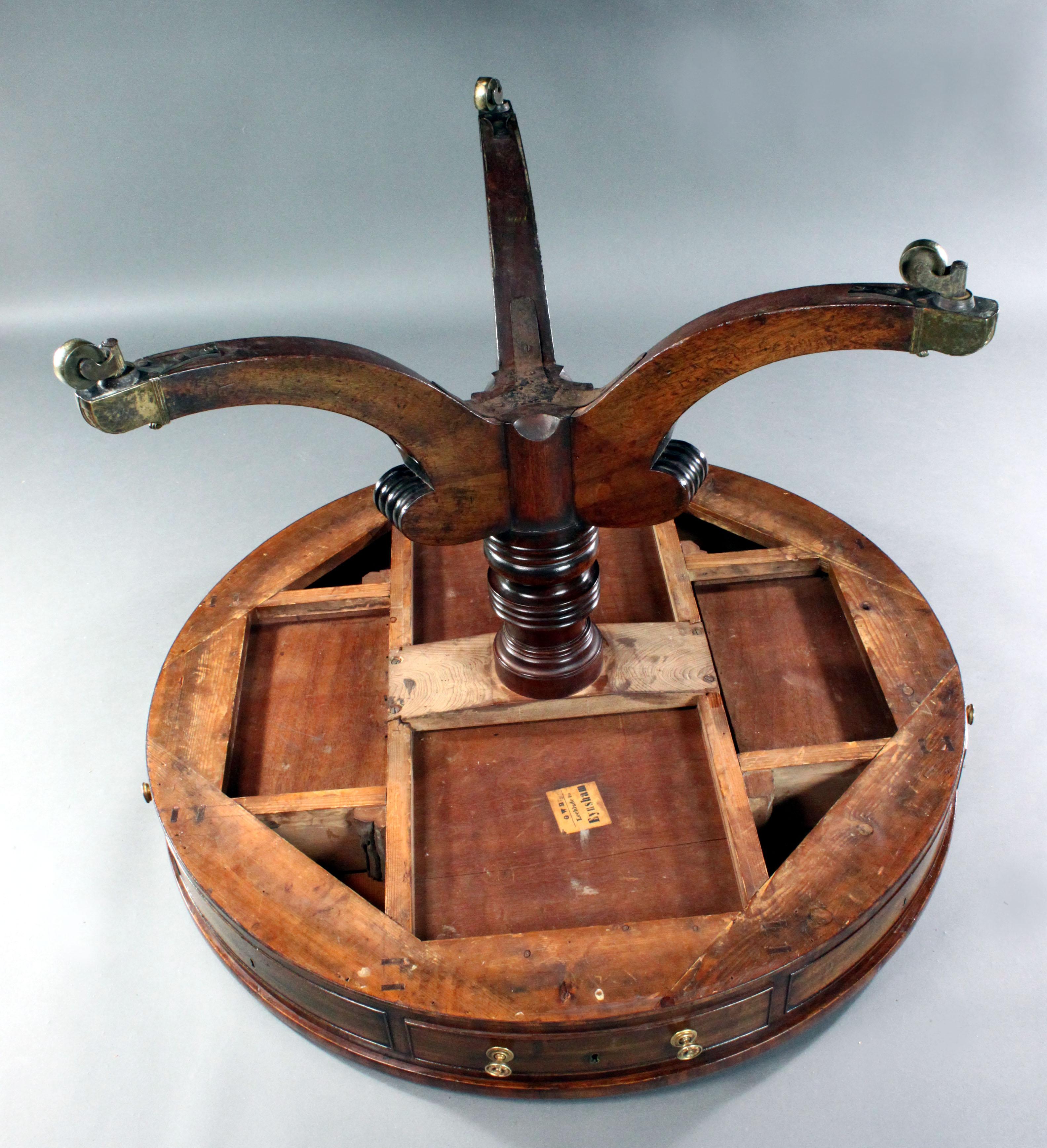 Mahogany Regency mahogany drum table For Sale