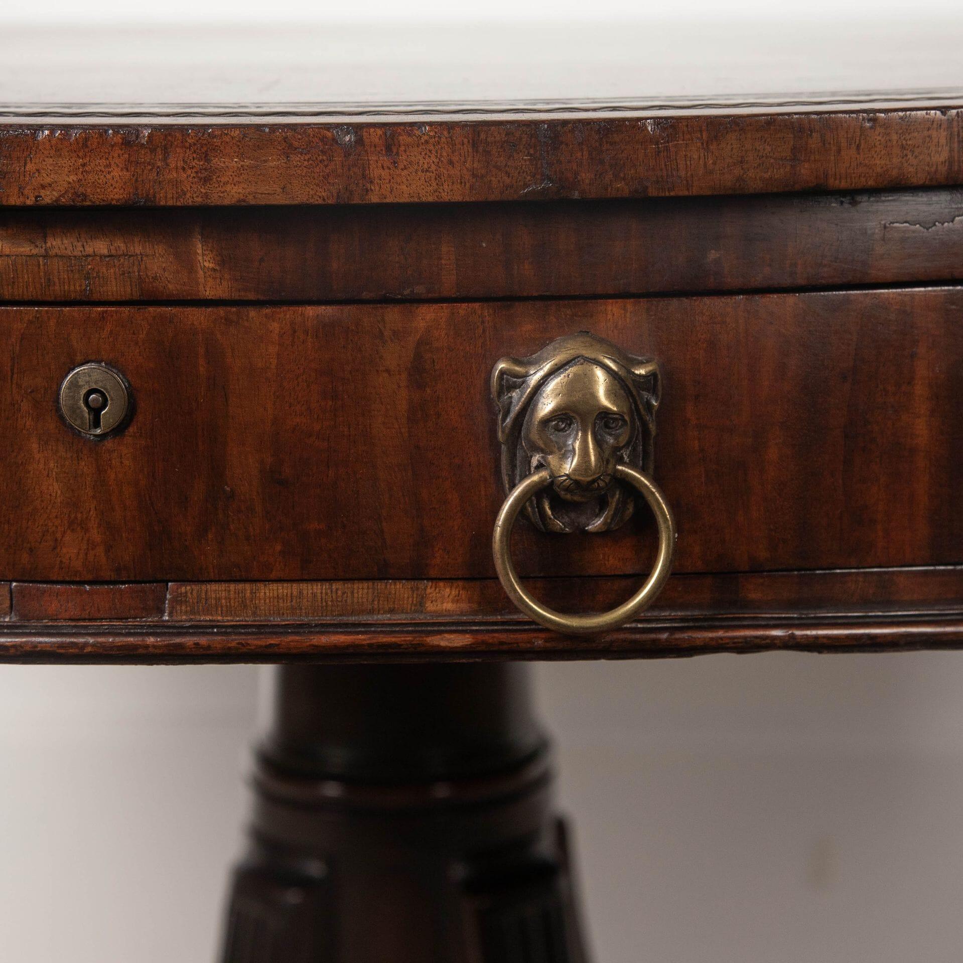 Early 19th Century Regency Mahogany Drum Table For Sale