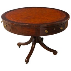 Antique Regency Mahogany Drum Table