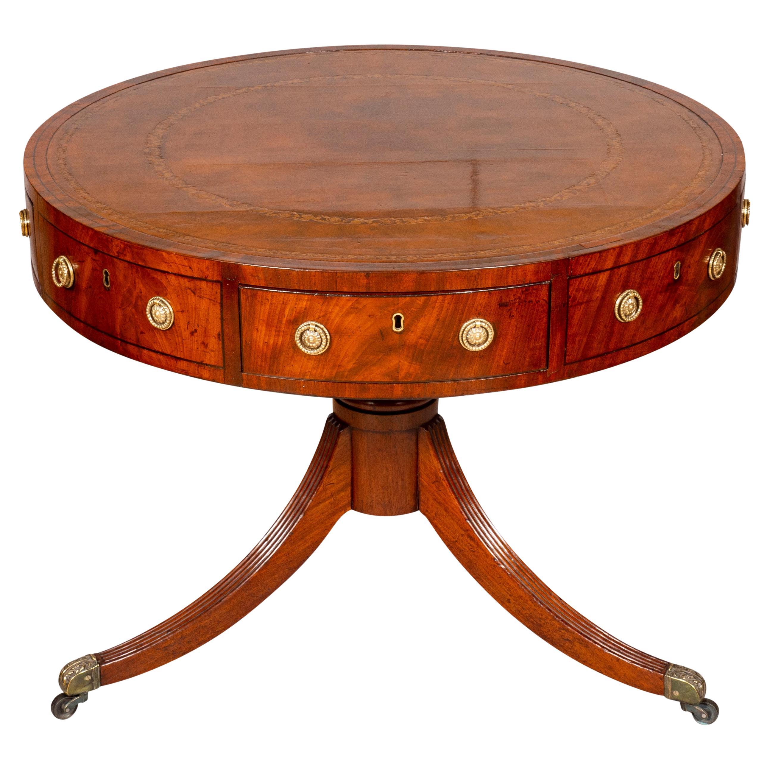 Regency Mahogany Drum Table