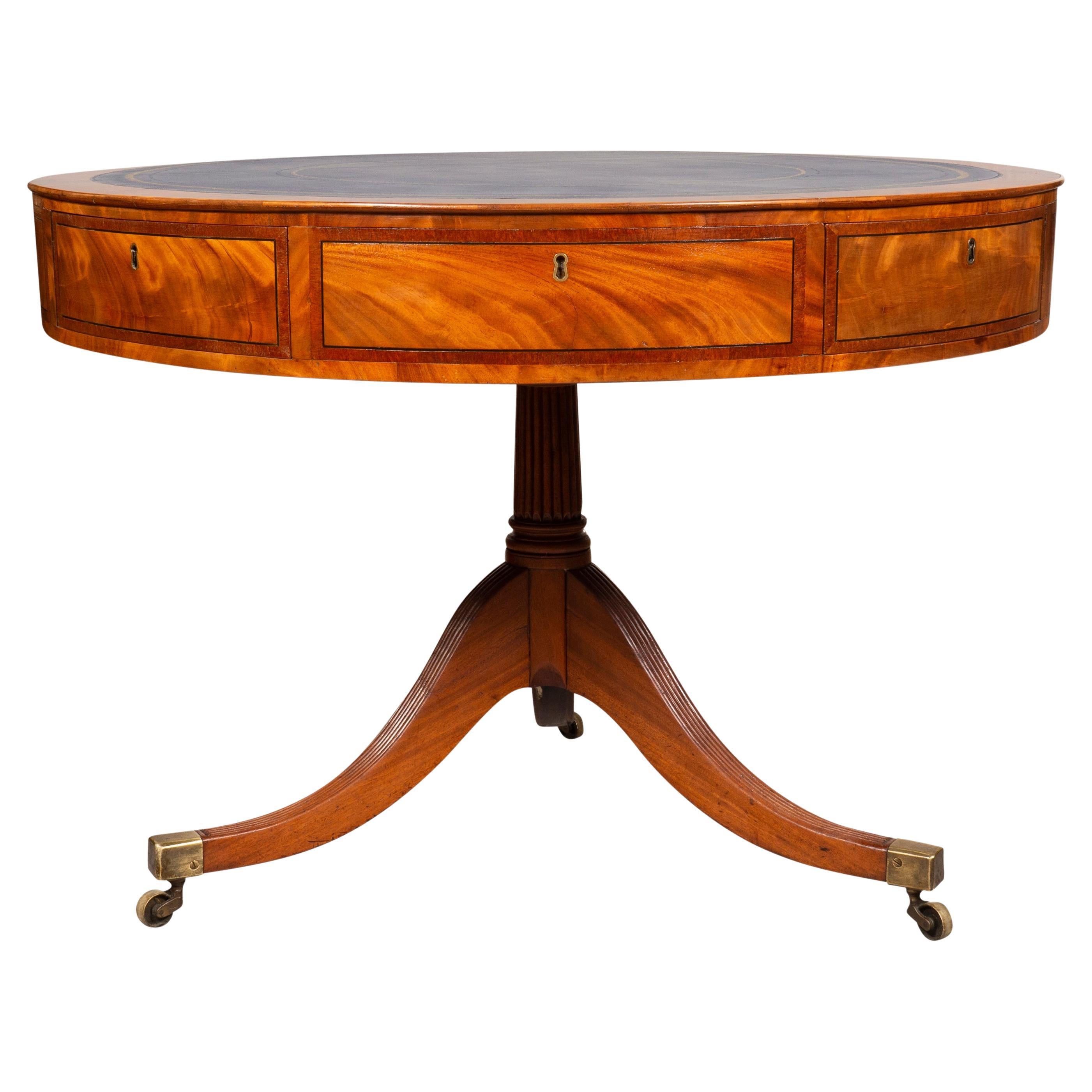 Regency Mahogany Drum Table For Sale