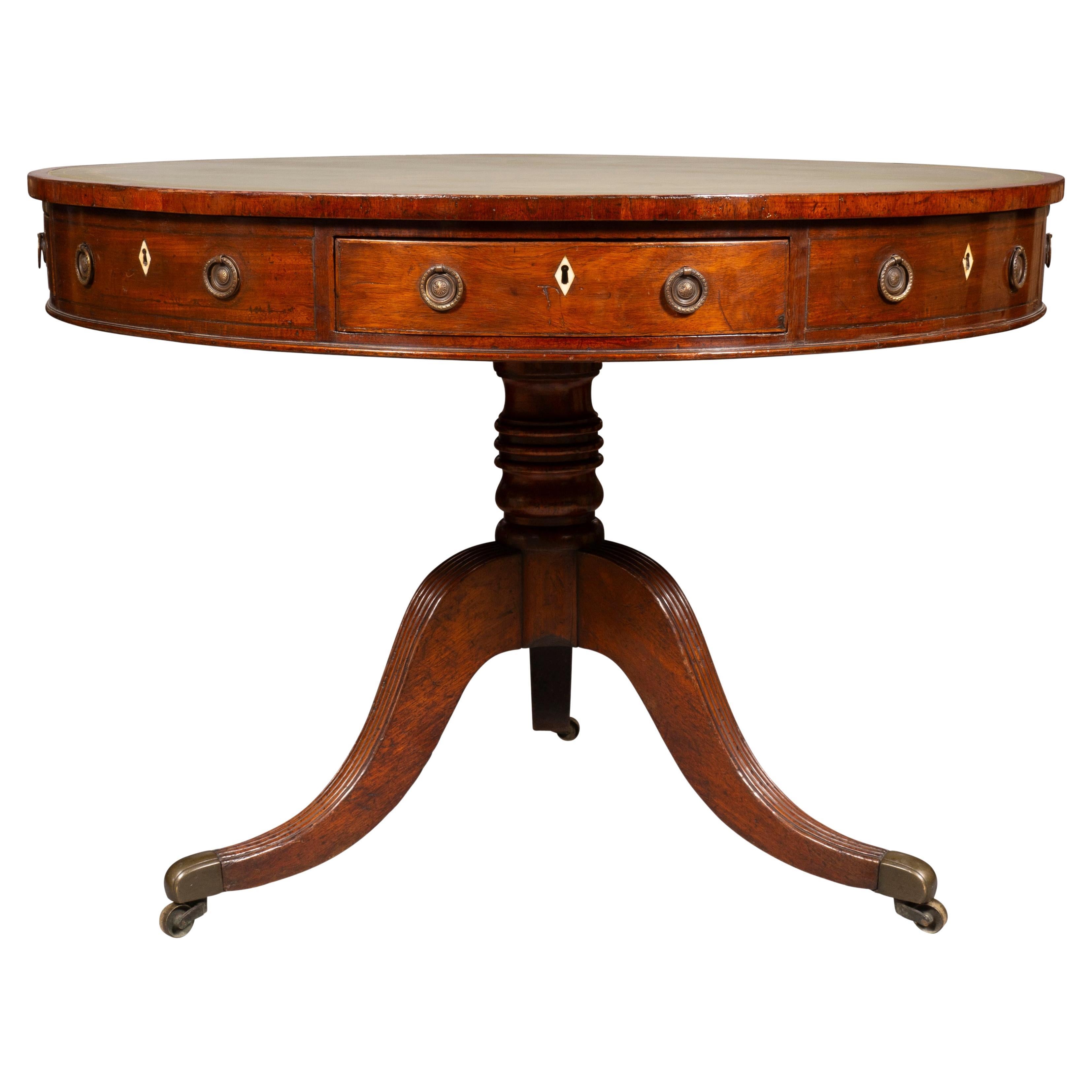 Regency Mahogany Drum Table