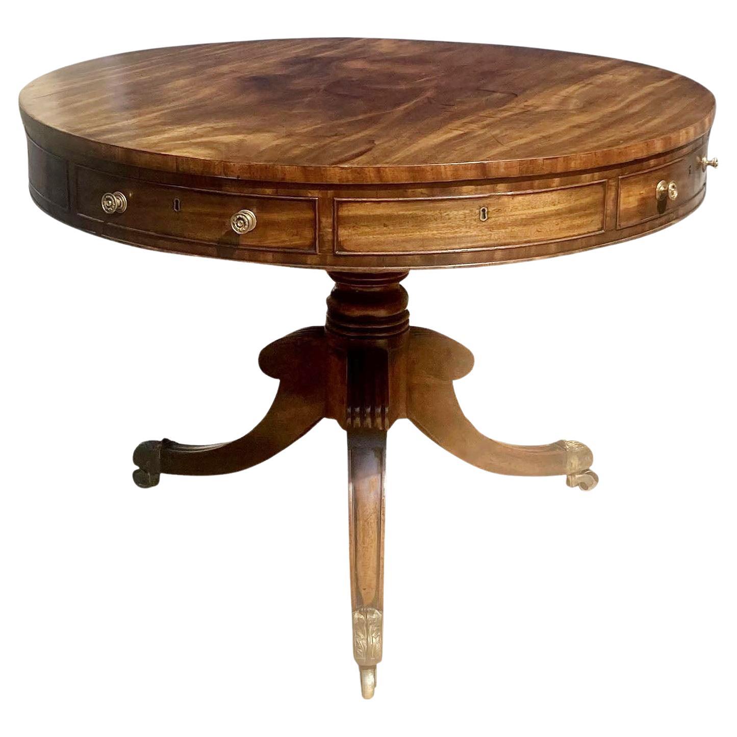 Regency mahogany drum table For Sale