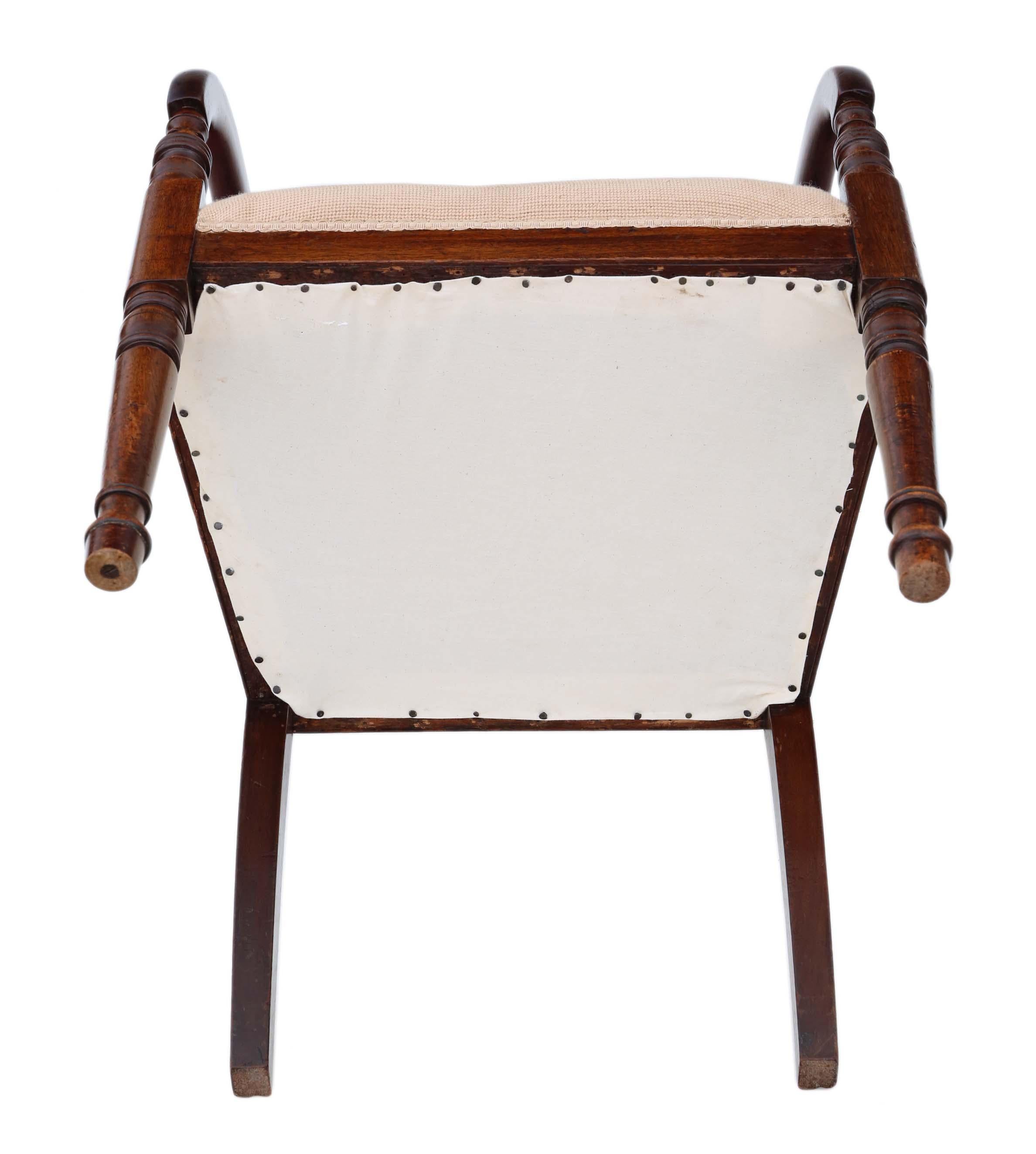 Regency Mahogany Elbow Desk Carver Chair 3