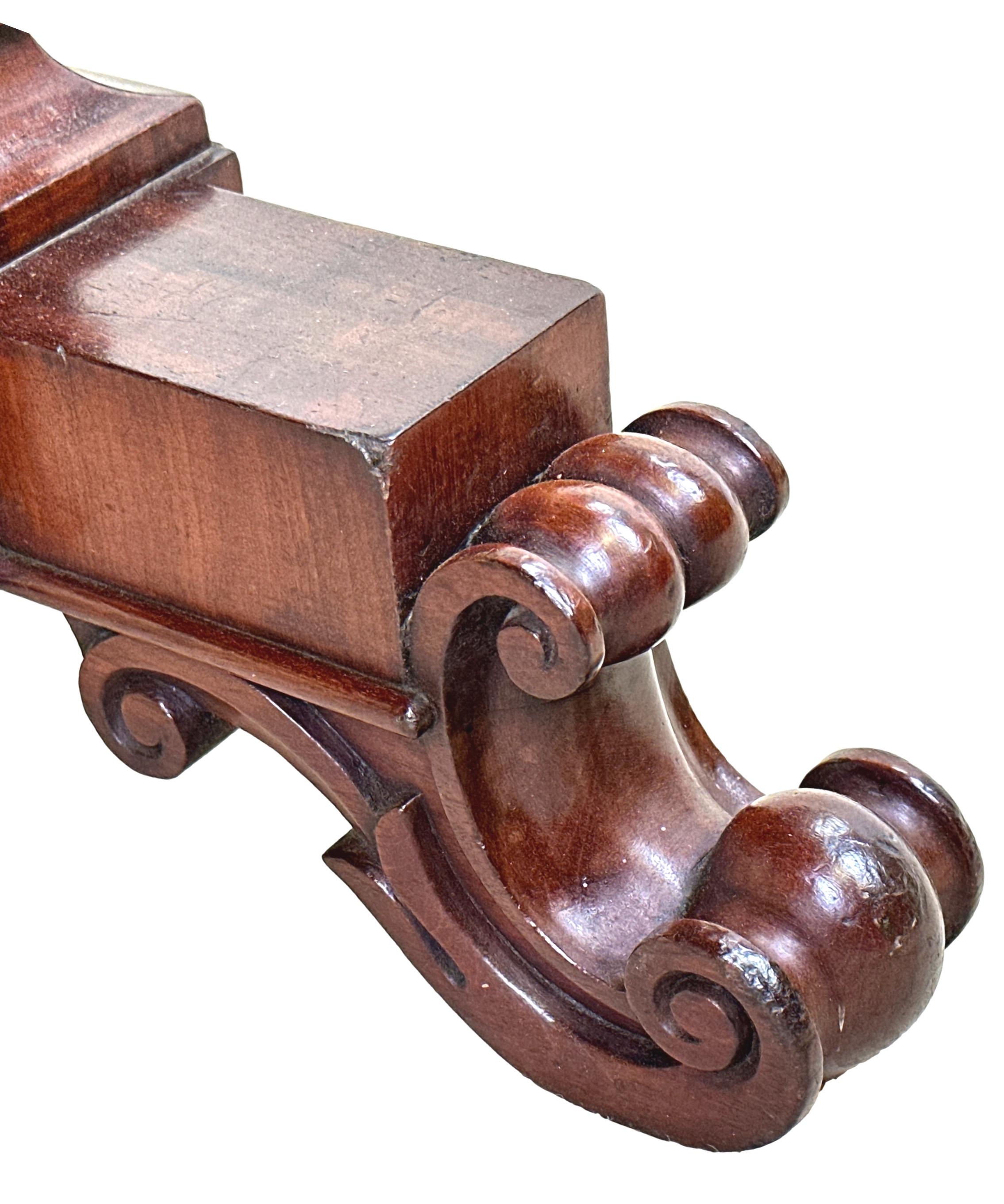 English Regency Mahogany End Support Library Table For Sale