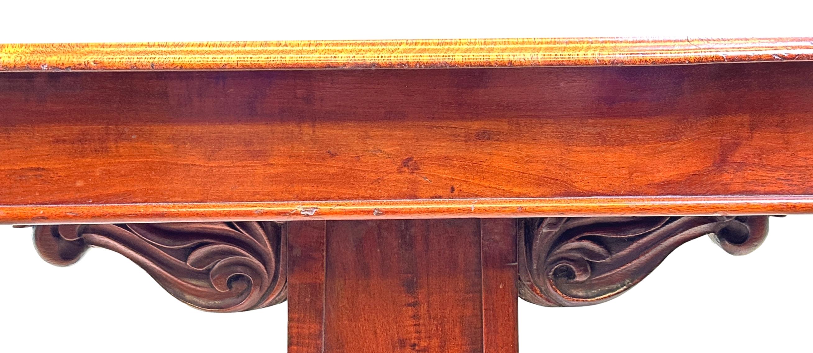 Regency Mahogany End Support Library Table In Good Condition For Sale In Bedfordshire, GB