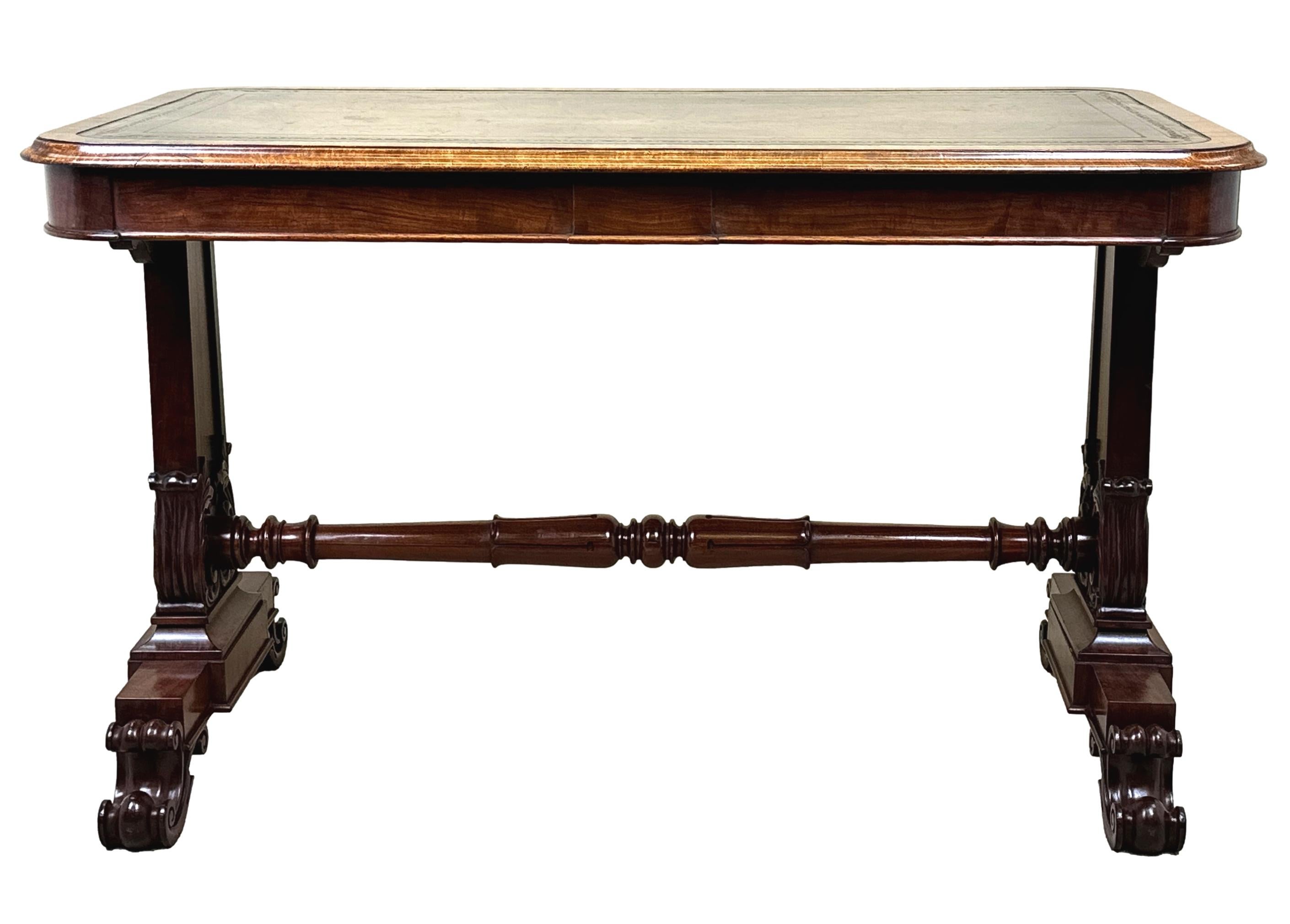 Regency Mahogany End Support Library Table For Sale 3