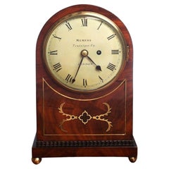 Antique Regency Mahogany English Fusee Bracket Clock by Memmes, London