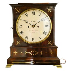 Reloj de pared inglés de la época Regencia, de caoba, con mecanismo de fusée, D. Ray, Bury St Edmunds