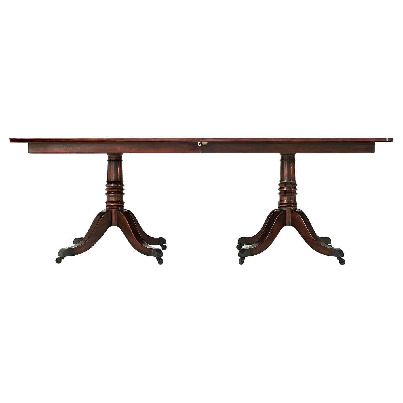 European Regency Mahogany Extending Dining Table