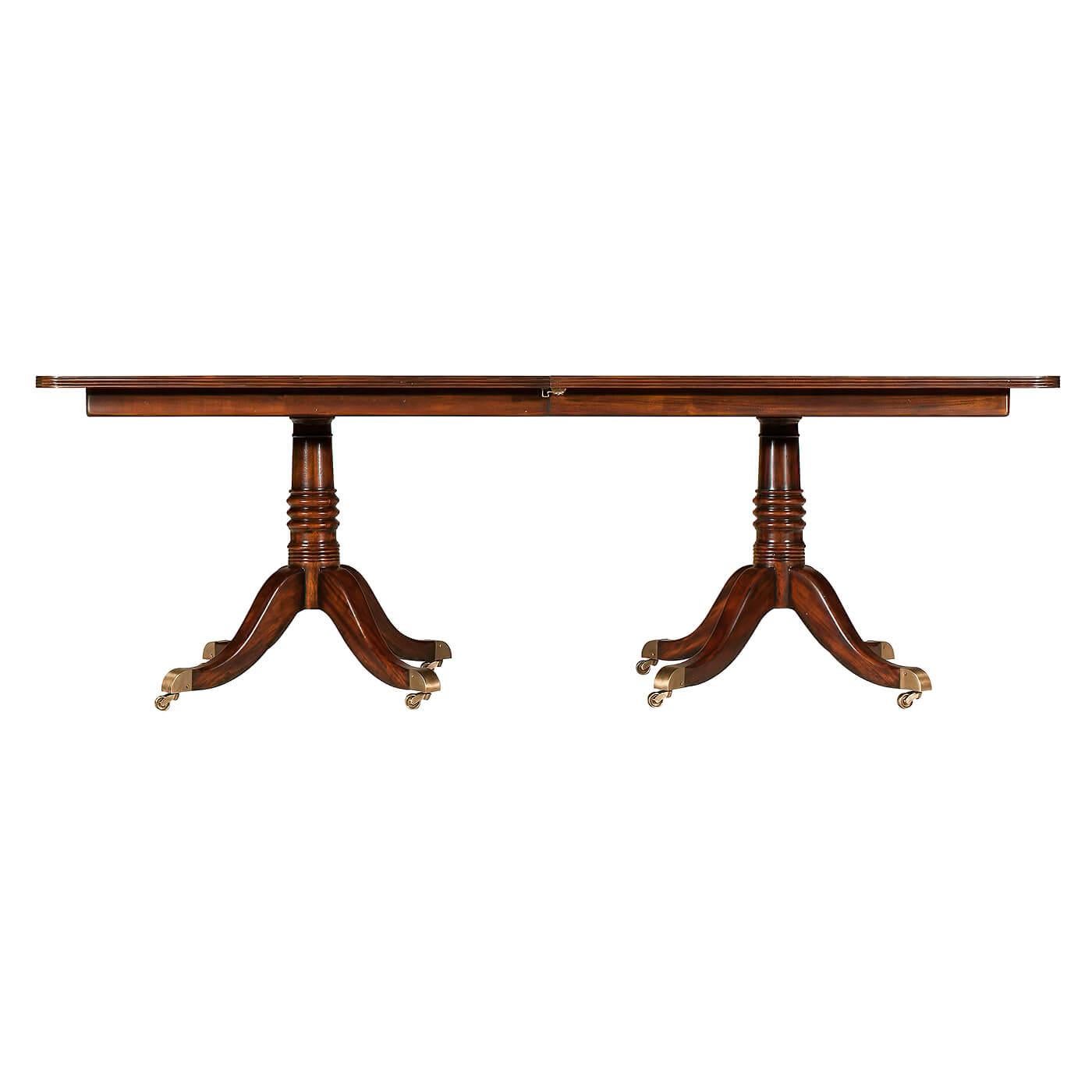 European Regency Mahogany Extending Dining Table