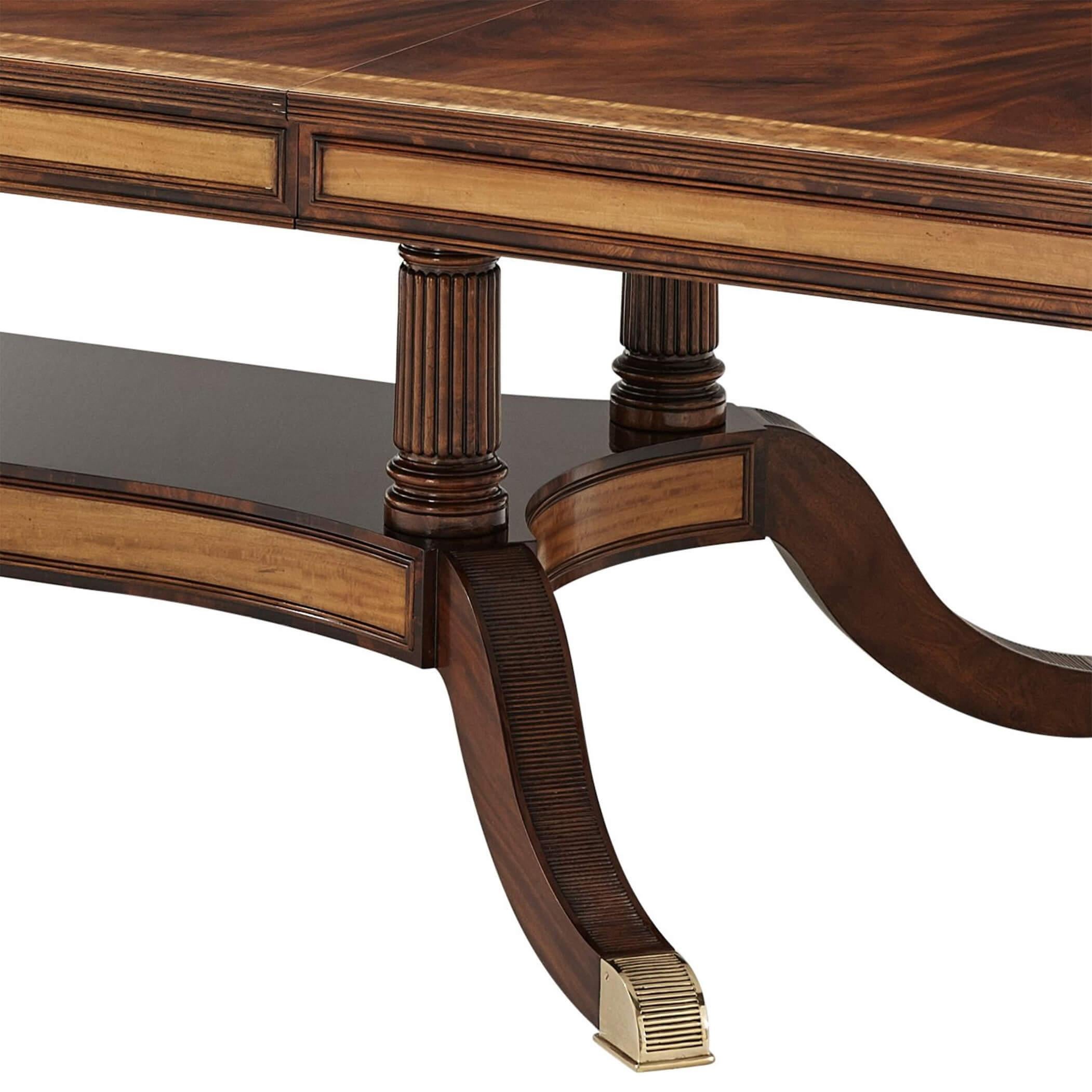 Wood Regency Mahogany Extension Dining Table For Sale