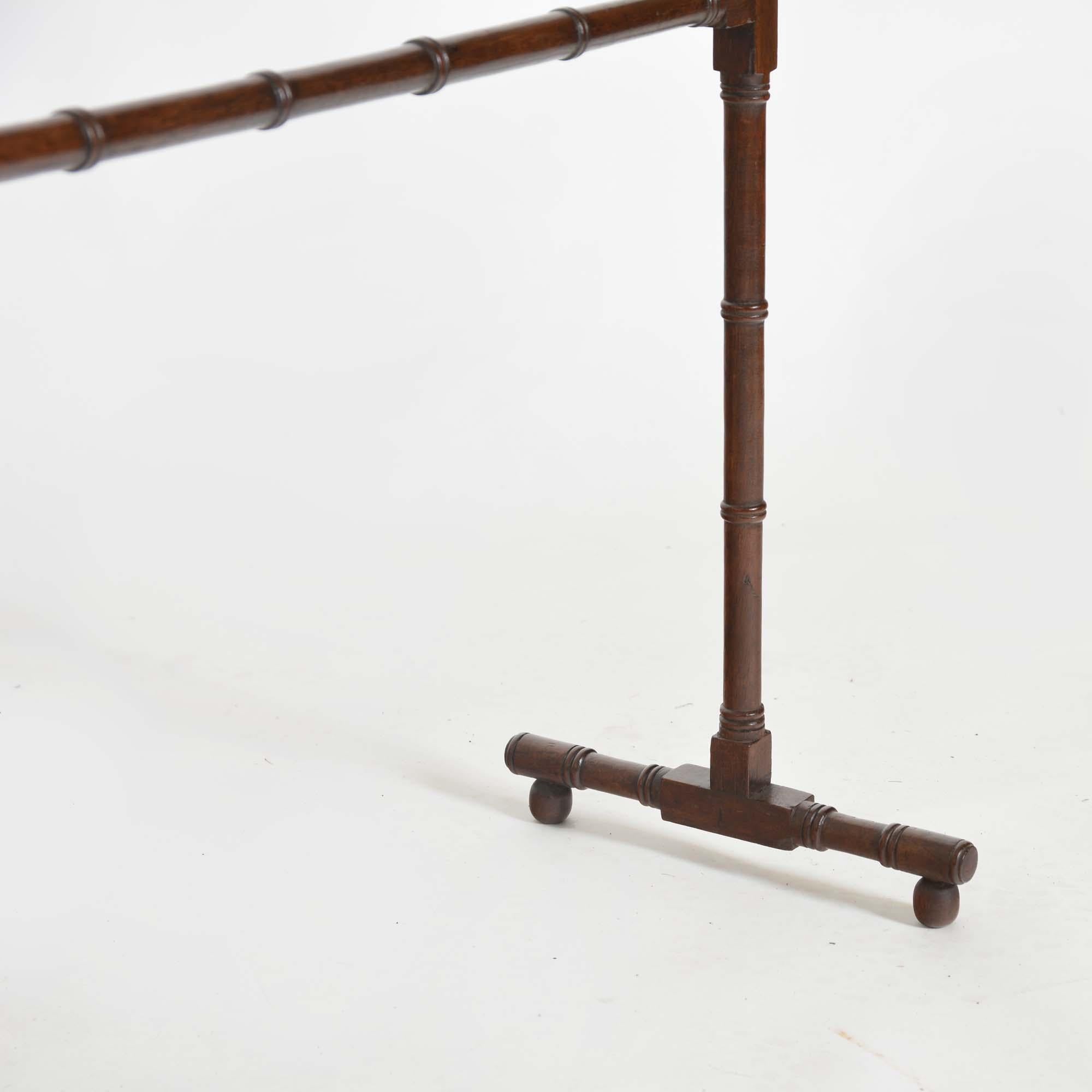 English Regency mahogany faux bamboo towel rail, or clothes horse
