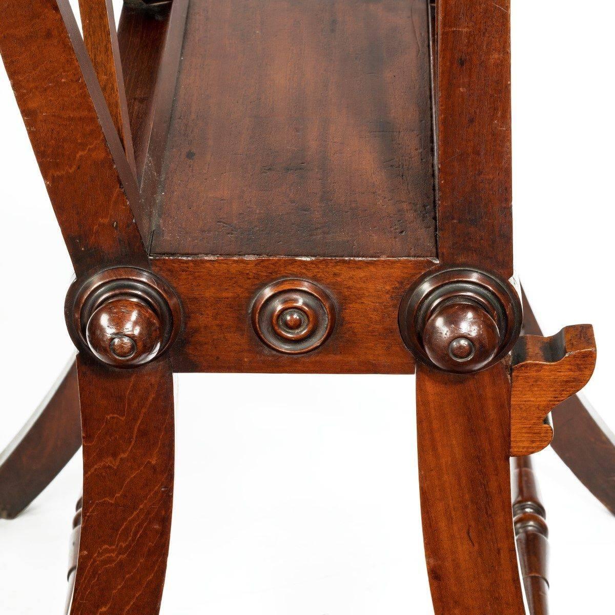 Early 19th Century Regency Mahogany Folio Stand with Finley Turned Stretchers