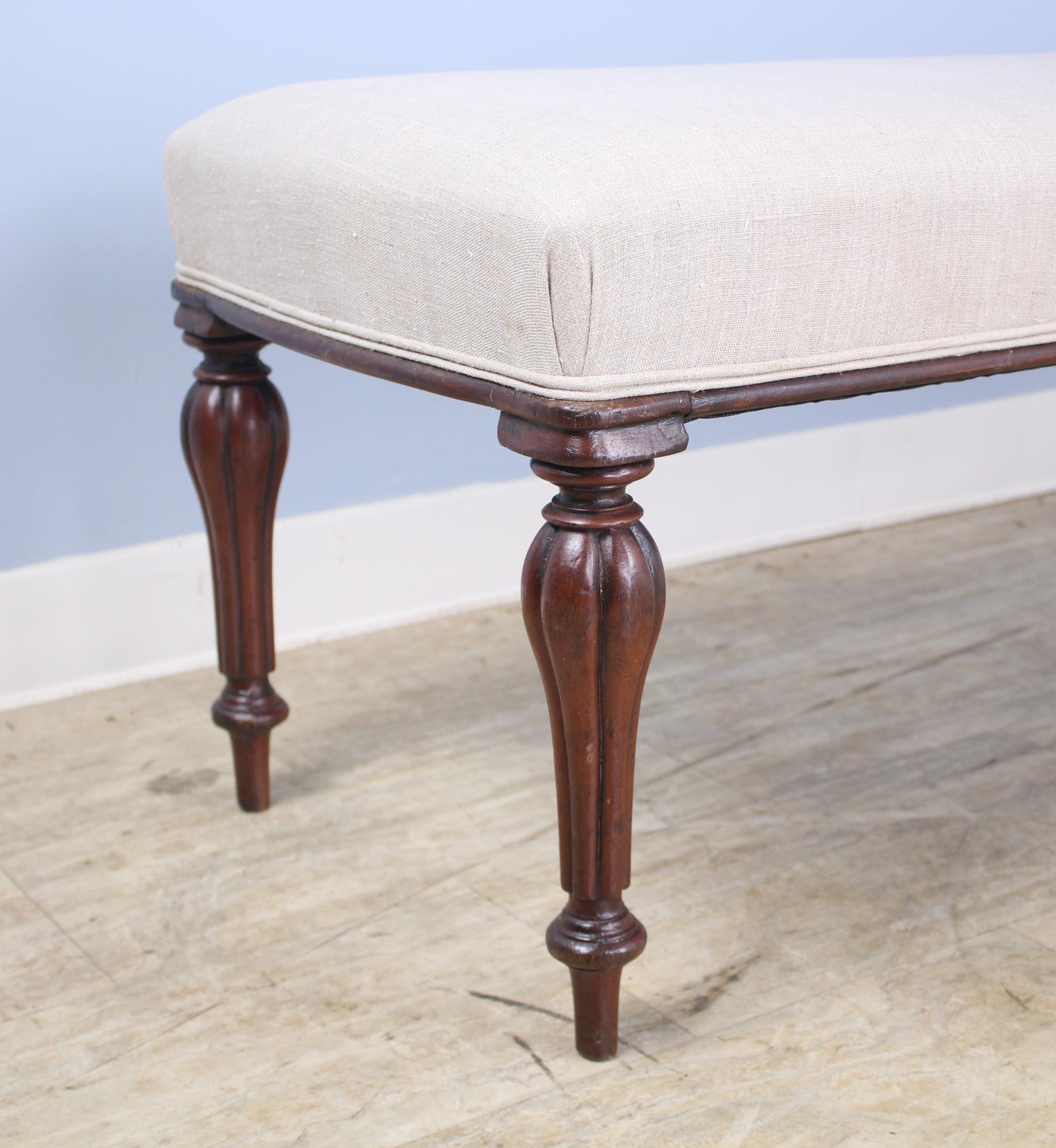 Regency Mahogany Four Legged Stool In Good Condition In Port Chester, NY