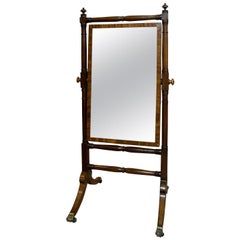 Regency Mahogany Framed Cheval Mirror, circa 1810