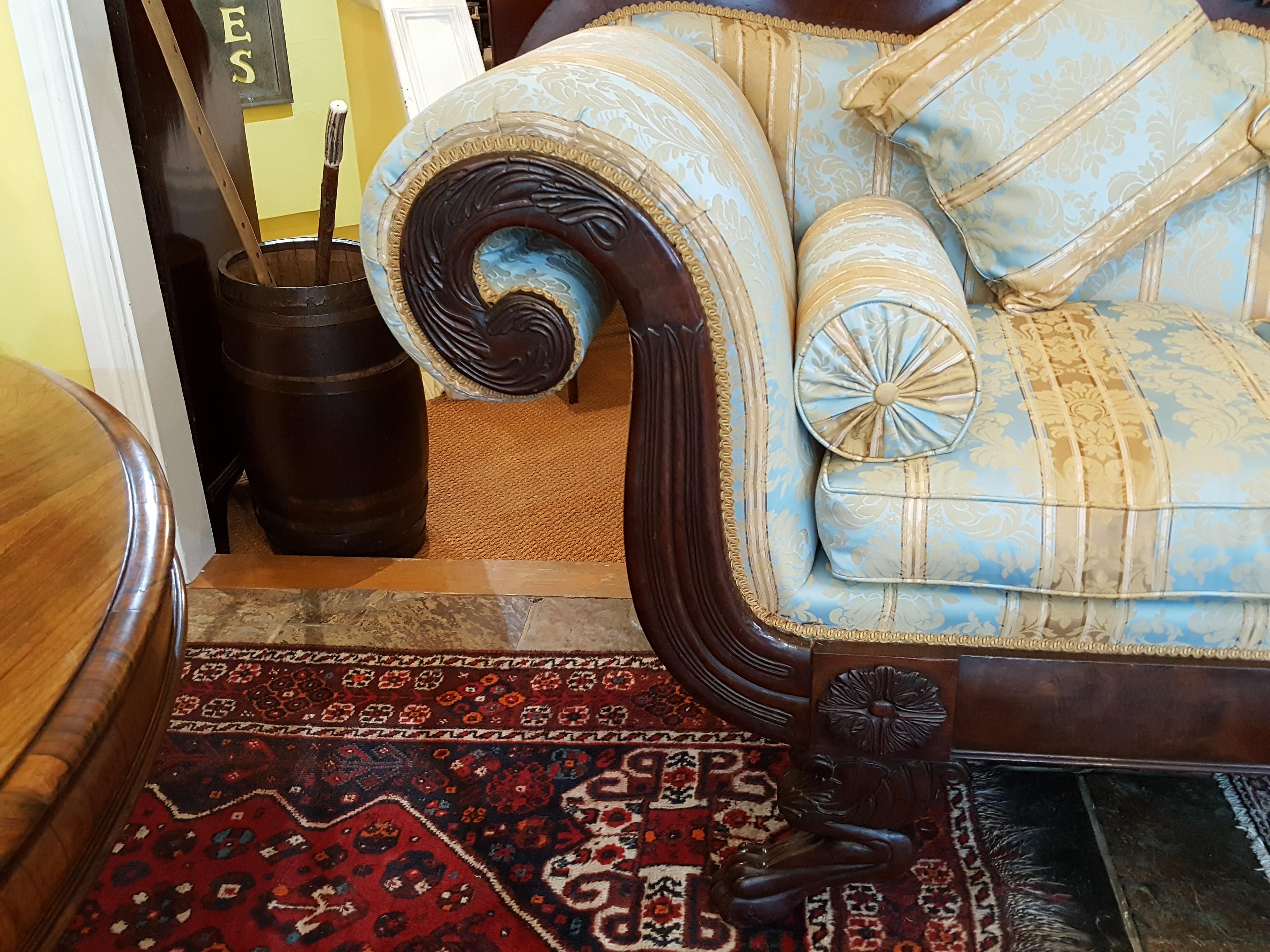 Irish Regency Mahogany Framed Sofa
