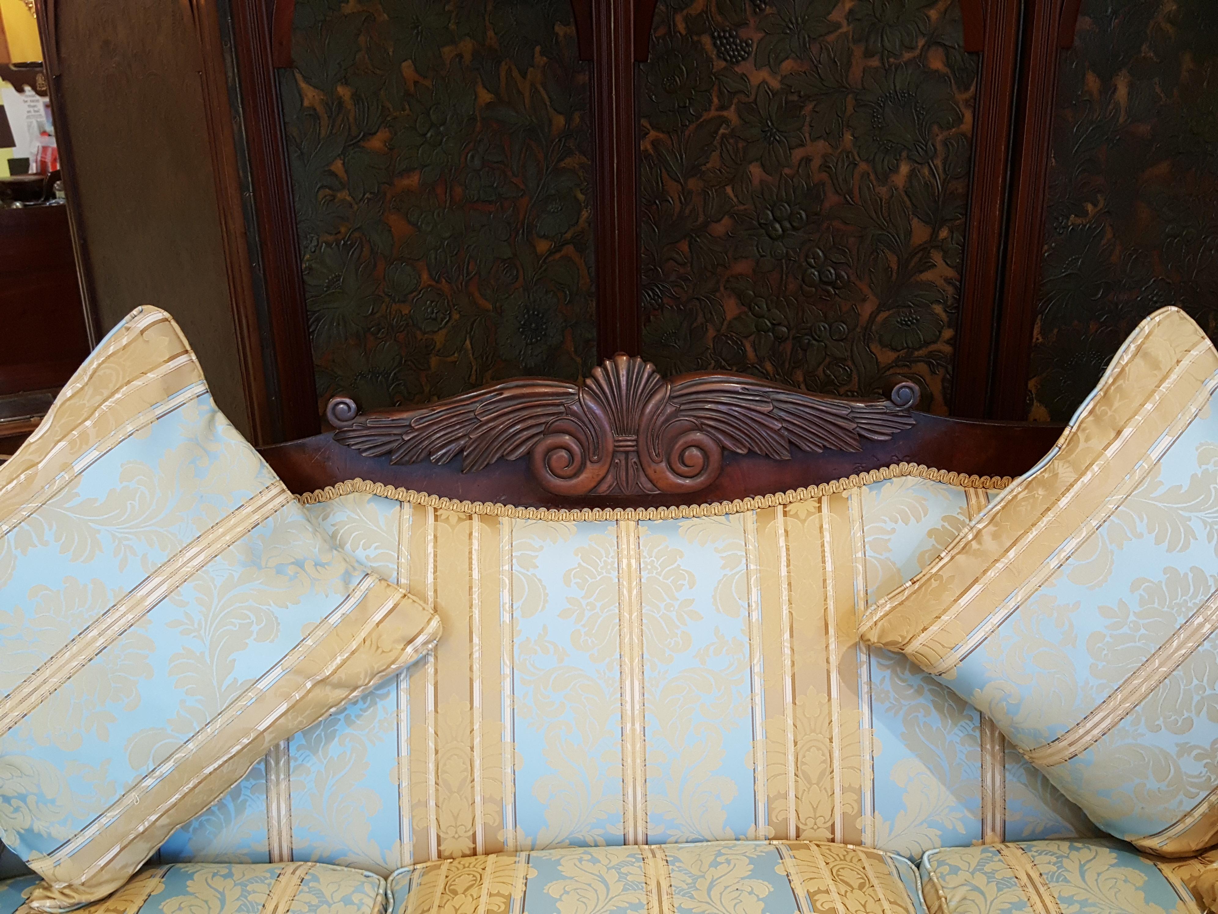 Regency Mahogany Framed Sofa In Good Condition In Altrincham, Cheshire