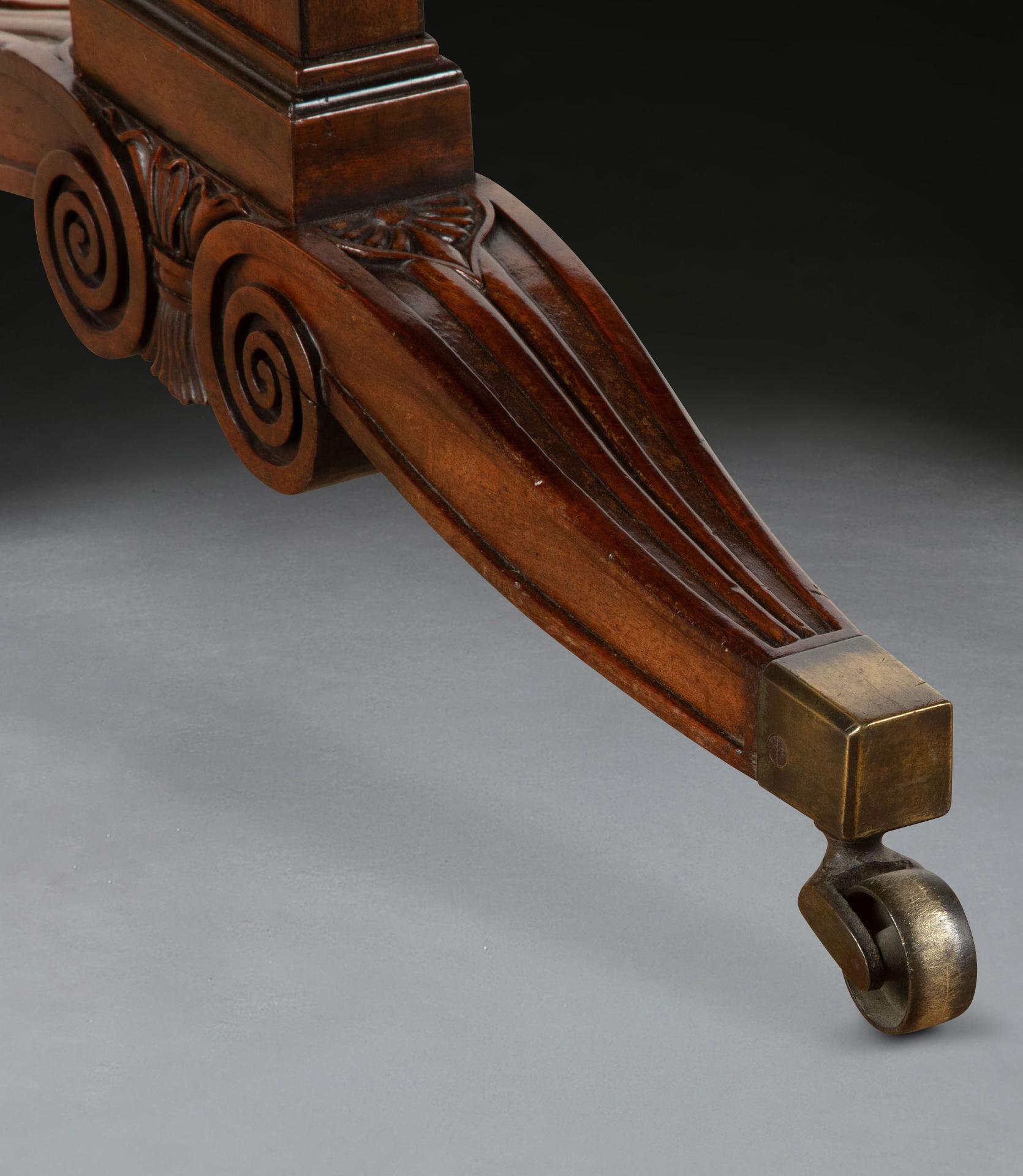 Regency Mahogany Freestanding Library Table 4