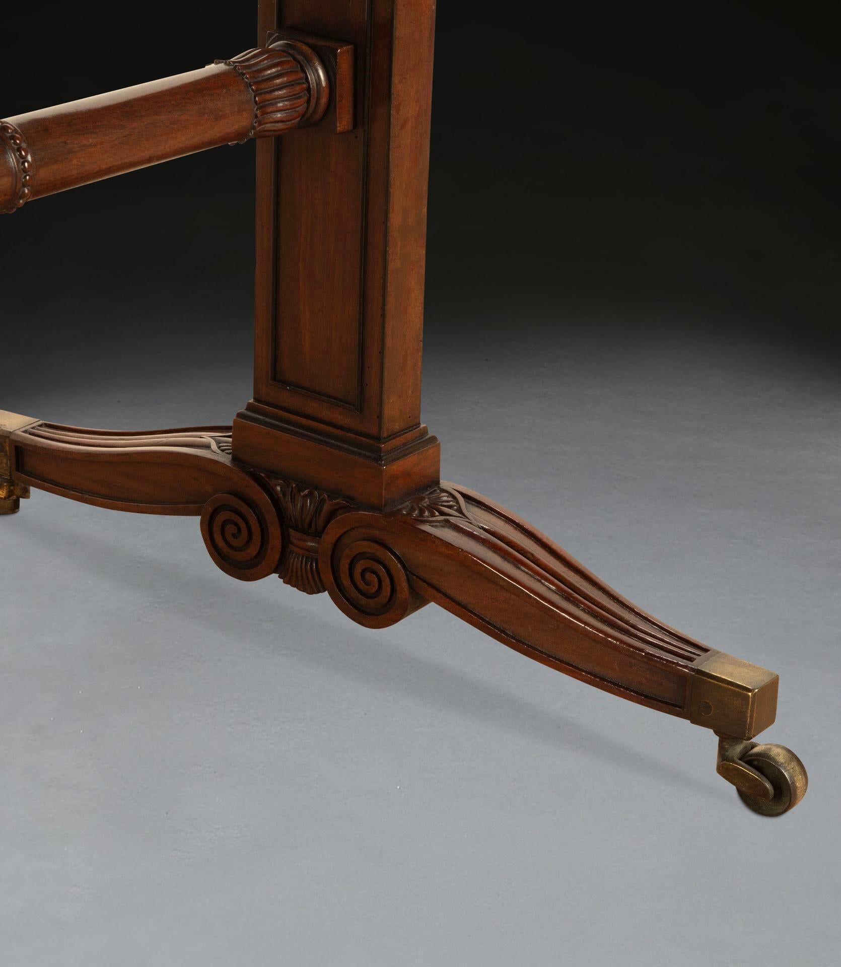 Regency Mahogany Freestanding Library Table 6