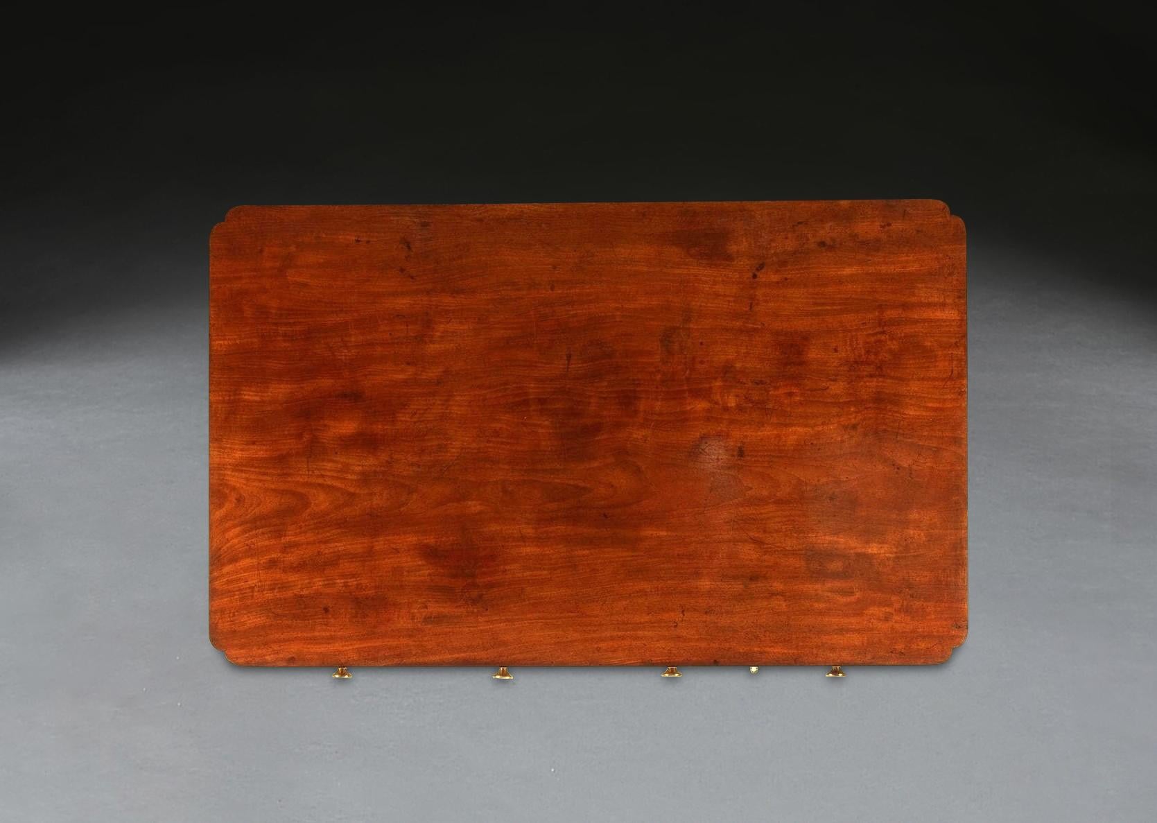 English Regency Mahogany Freestanding Library Table