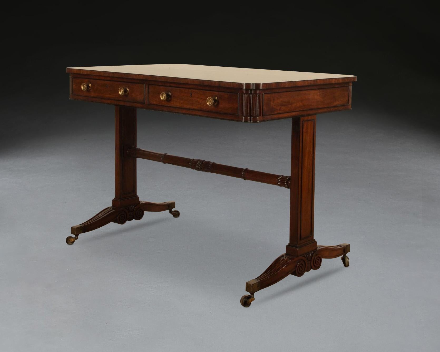 Regency Mahogany Freestanding Library Table In Good Condition In Shipston-On-Stour, GB
